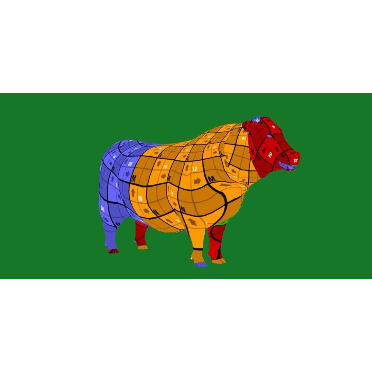 Santa Gertrudis Cattle 3D Model – Low Poly Game Ready Asset, FBX - View 13