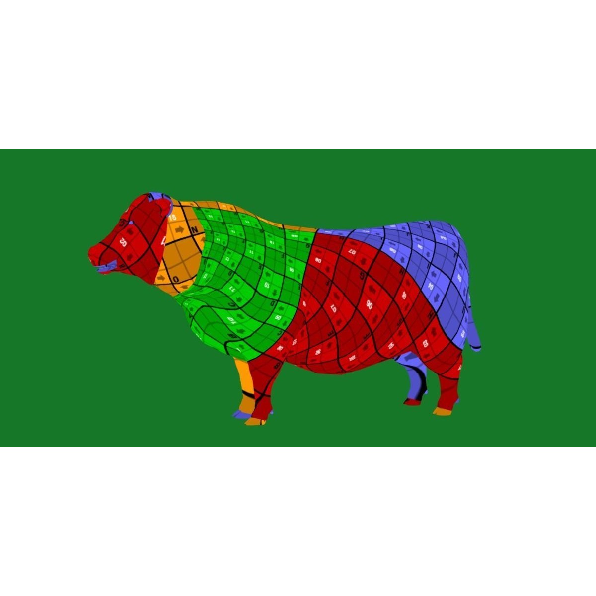 Santa Gertrudis Cattle 3D Model – Low Poly Game Ready Asset, FBX - View 15