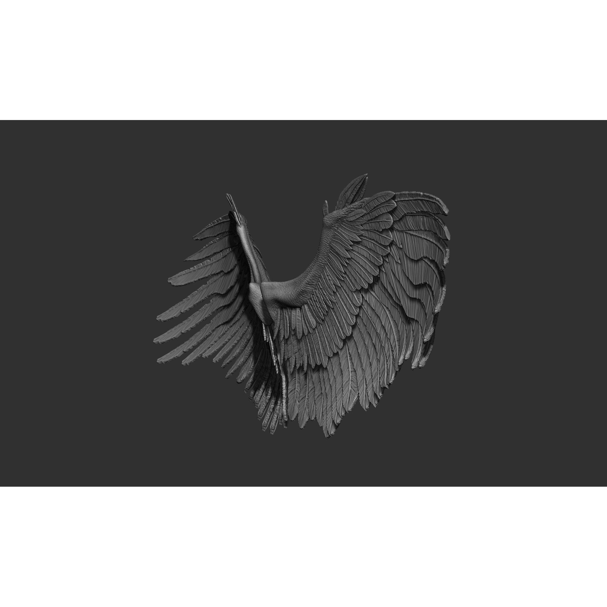 Wings 3D Model – High Poly ZBrush Designs, OBJ, STL Formats - View 12