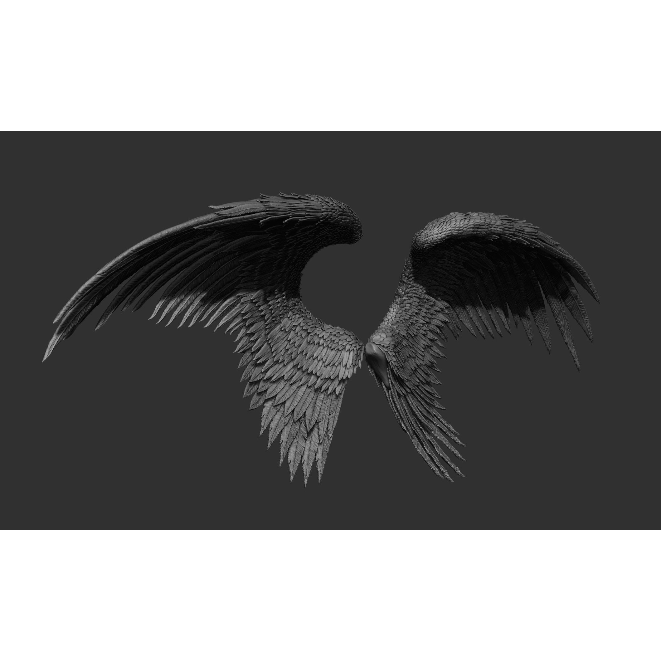 Wings 3D Model – High Poly ZBrush Designs, OBJ, STL Formats - View 22