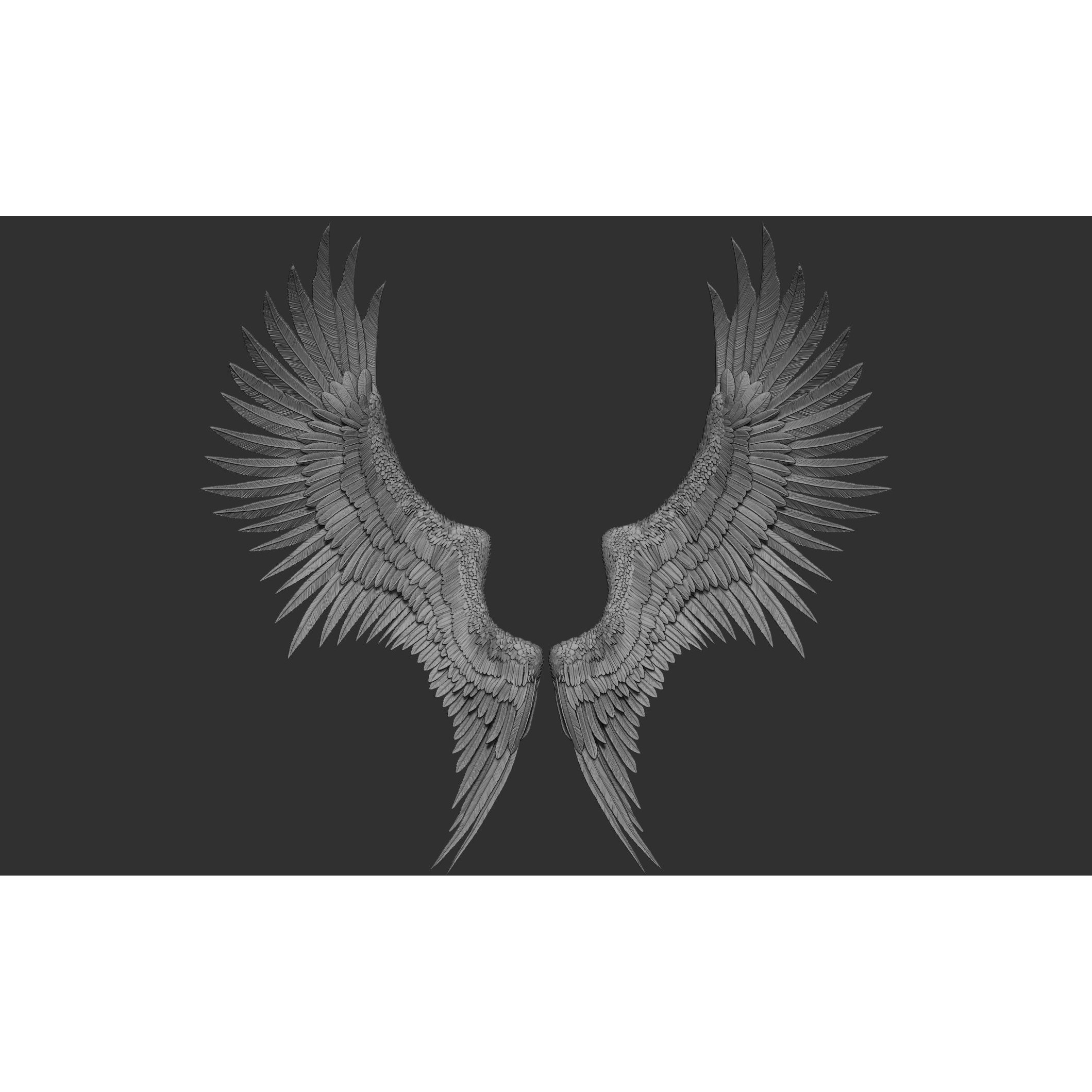 Wings 3D Model – High Poly ZBrush Designs, OBJ, STL Formats - View 28