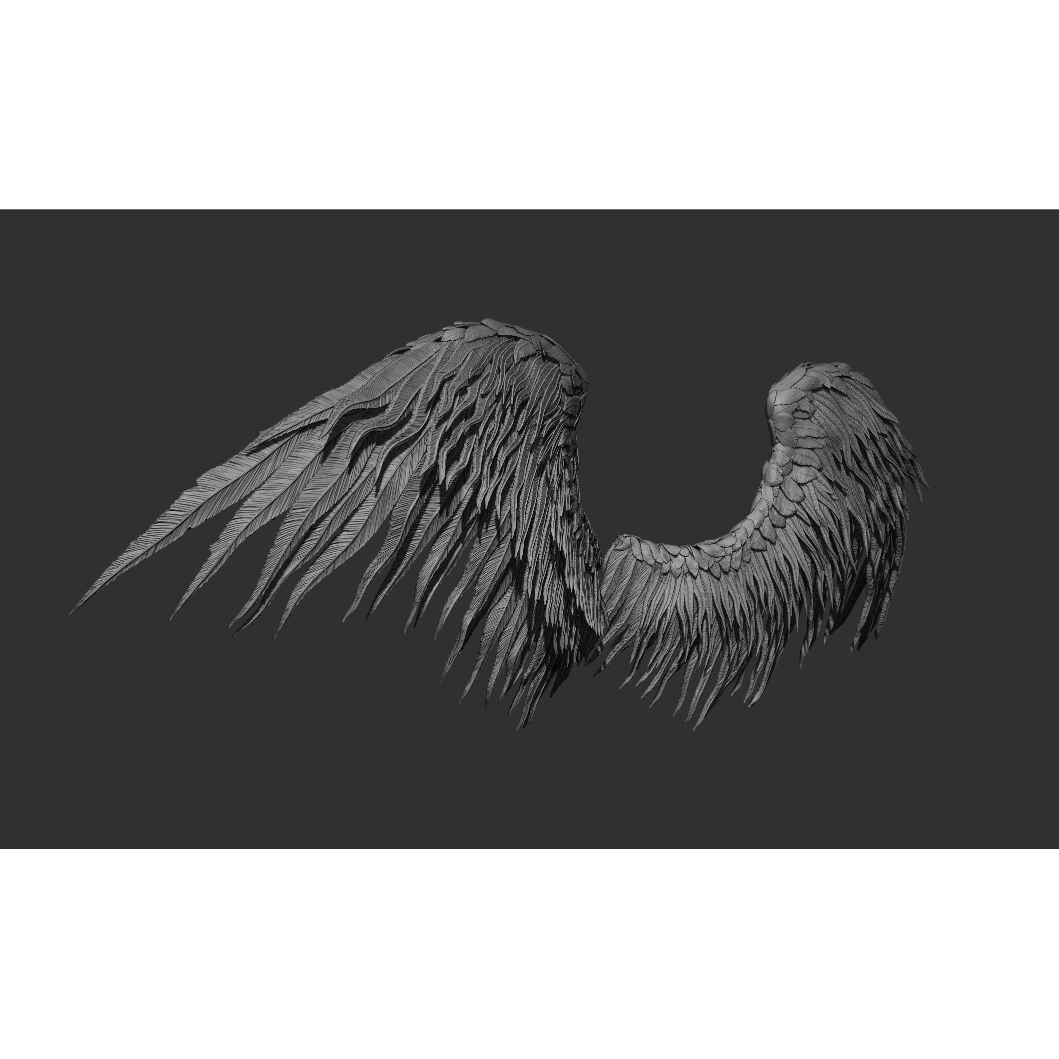 Wings 3D Model – High Poly ZBrush Designs, OBJ, STL Formats - View 45