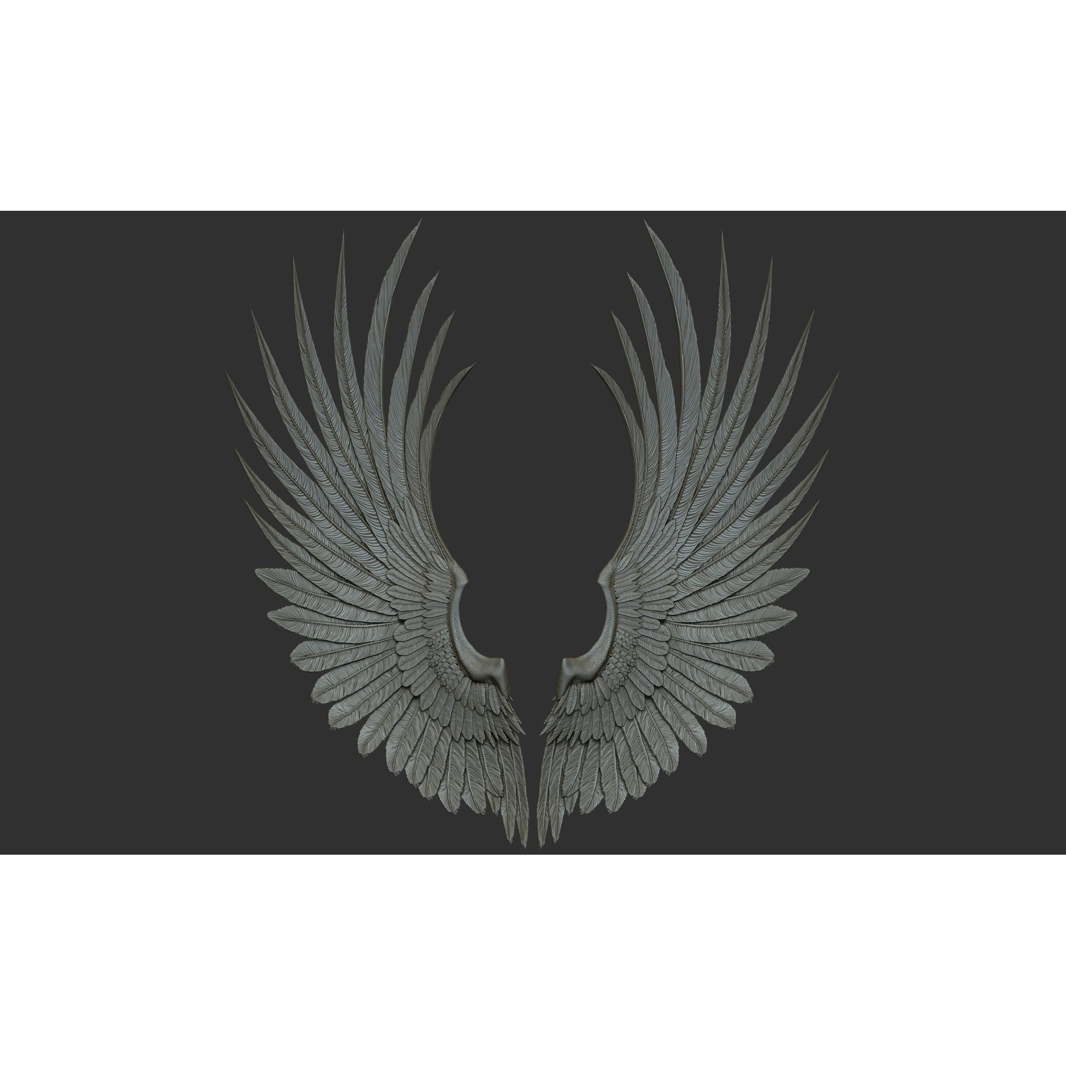 Wings 3D Model – High Poly ZBrush Designs, OBJ, STL Formats - View 47