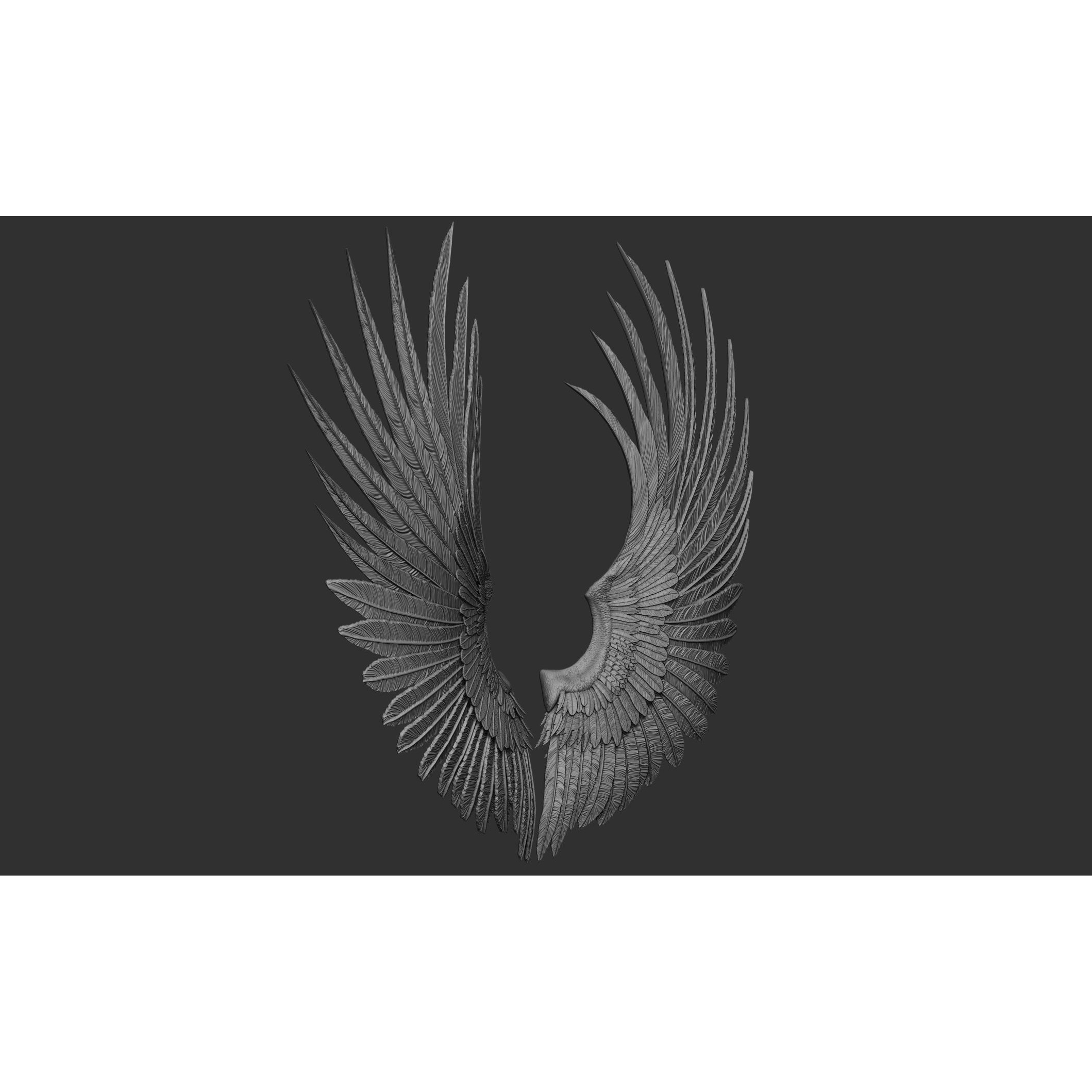 Wings 3D Model – High Poly ZBrush Designs, OBJ, STL Formats - View 50