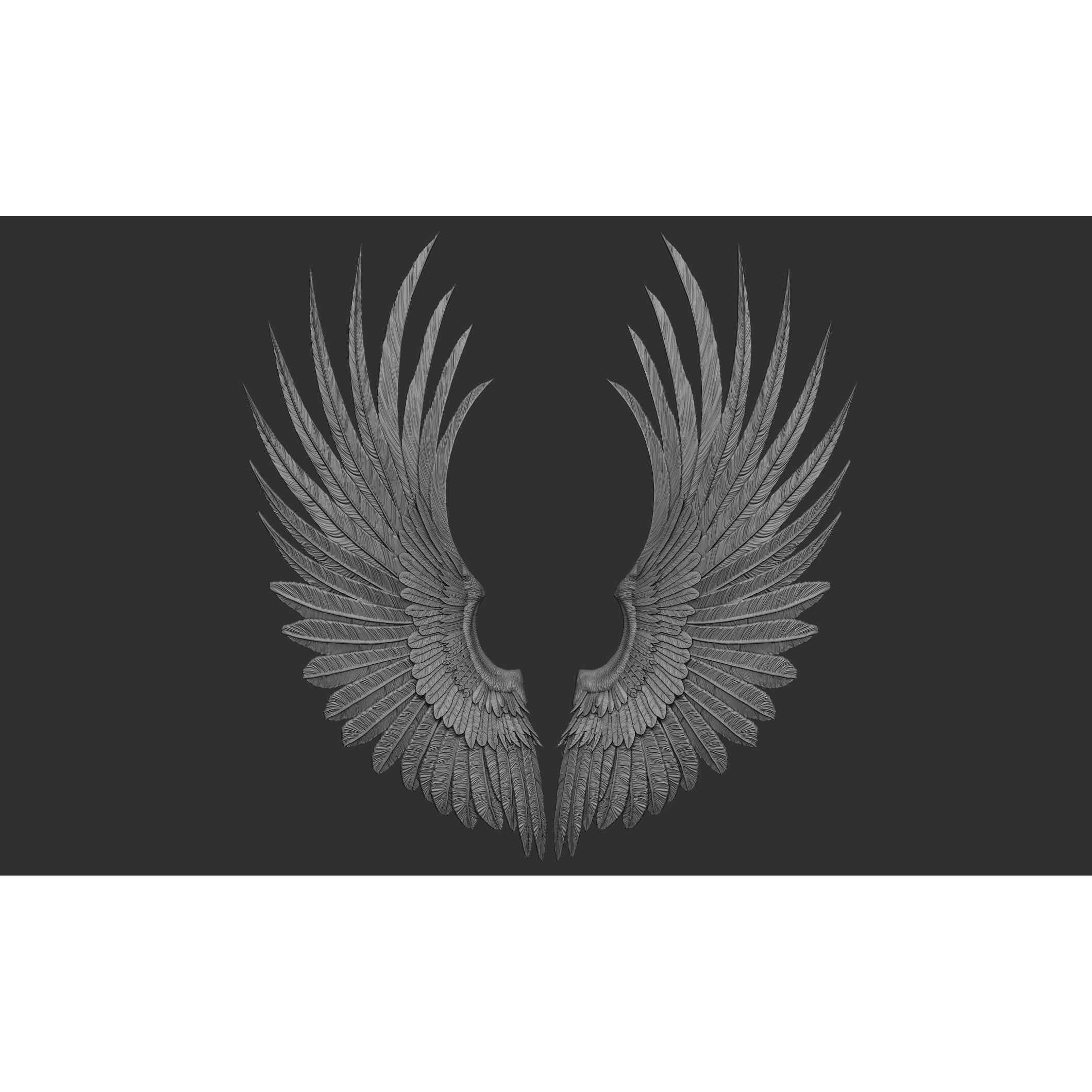 Wings 3D Model – High Poly ZBrush Designs, OBJ, STL Formats - View 51