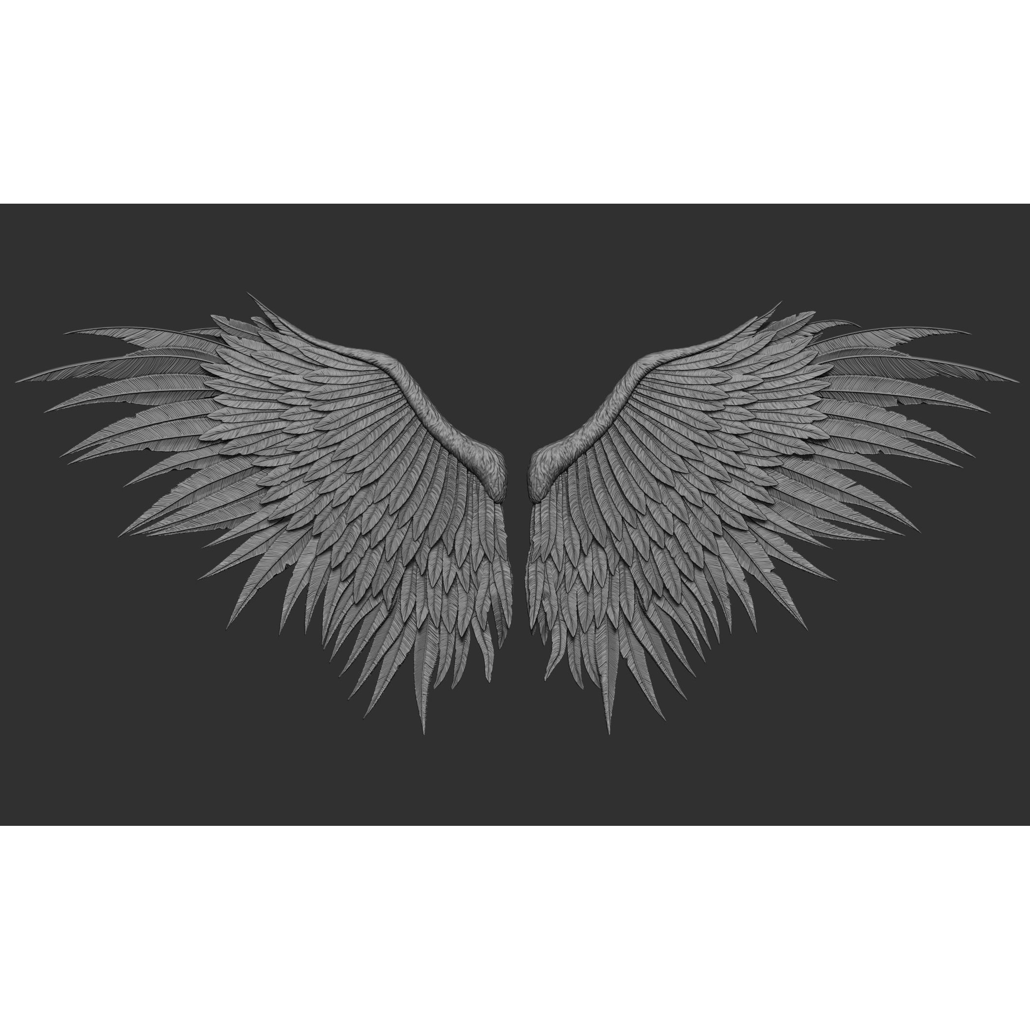 Wings 3D Model – High Poly ZBrush Designs, OBJ, STL Formats - View 55