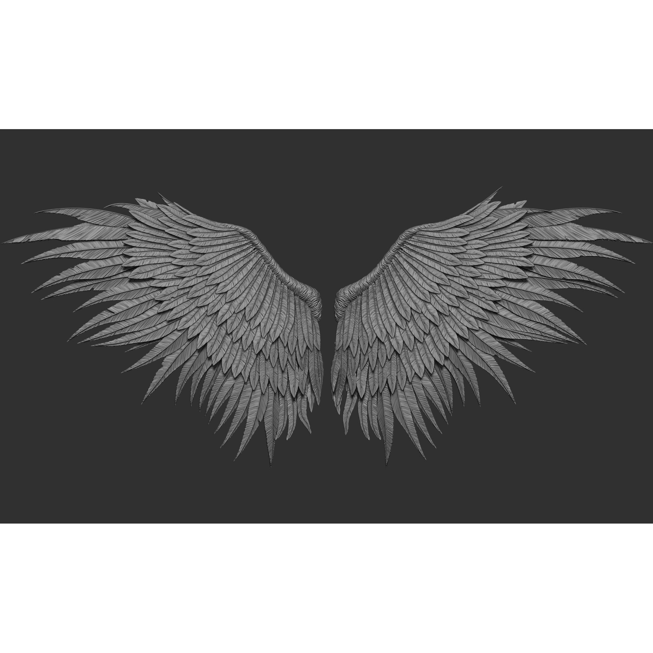 Wings 3D Model – High Poly ZBrush Designs, OBJ, STL Formats - View 58