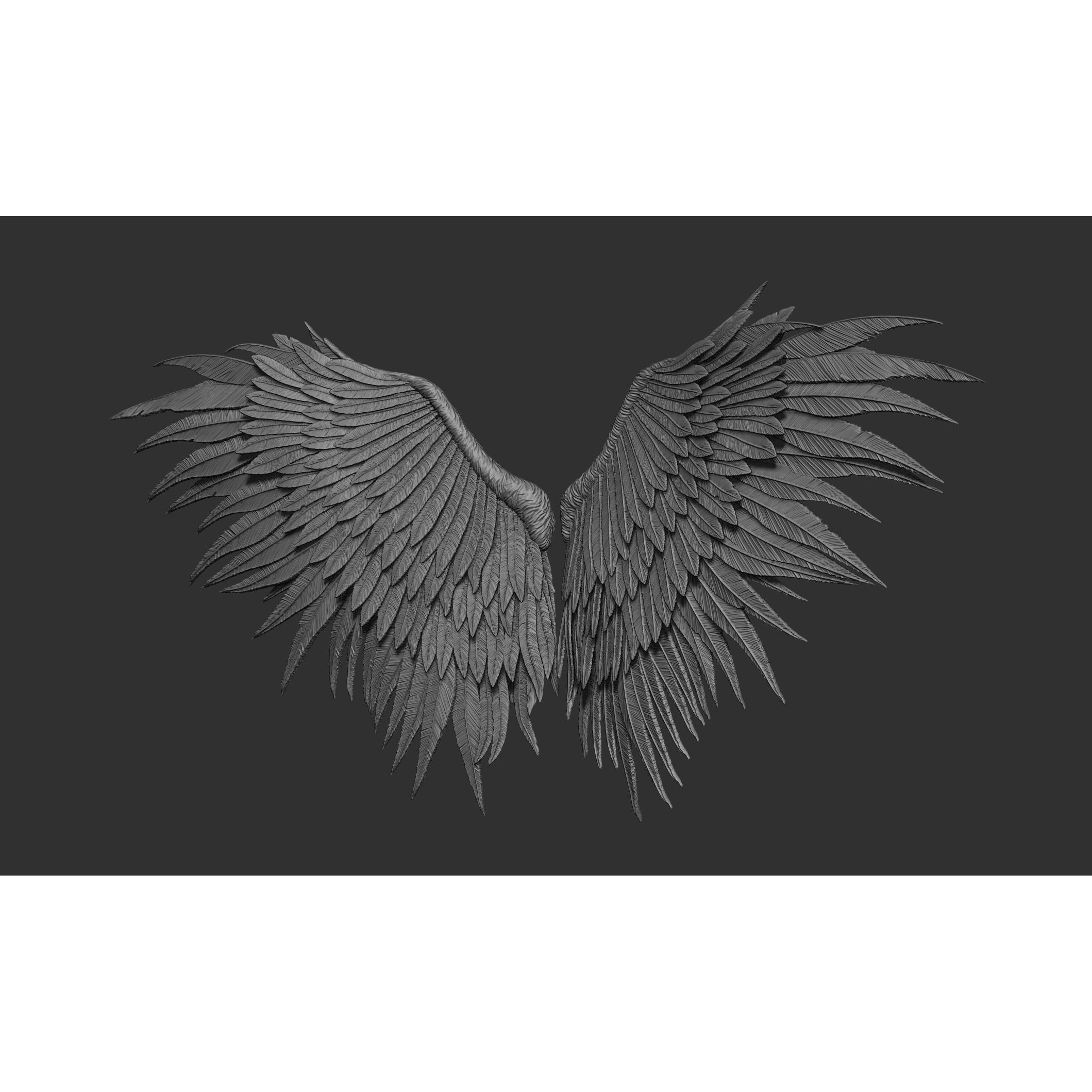 Wings 3D Model – High Poly ZBrush Designs, OBJ, STL Formats - View 59