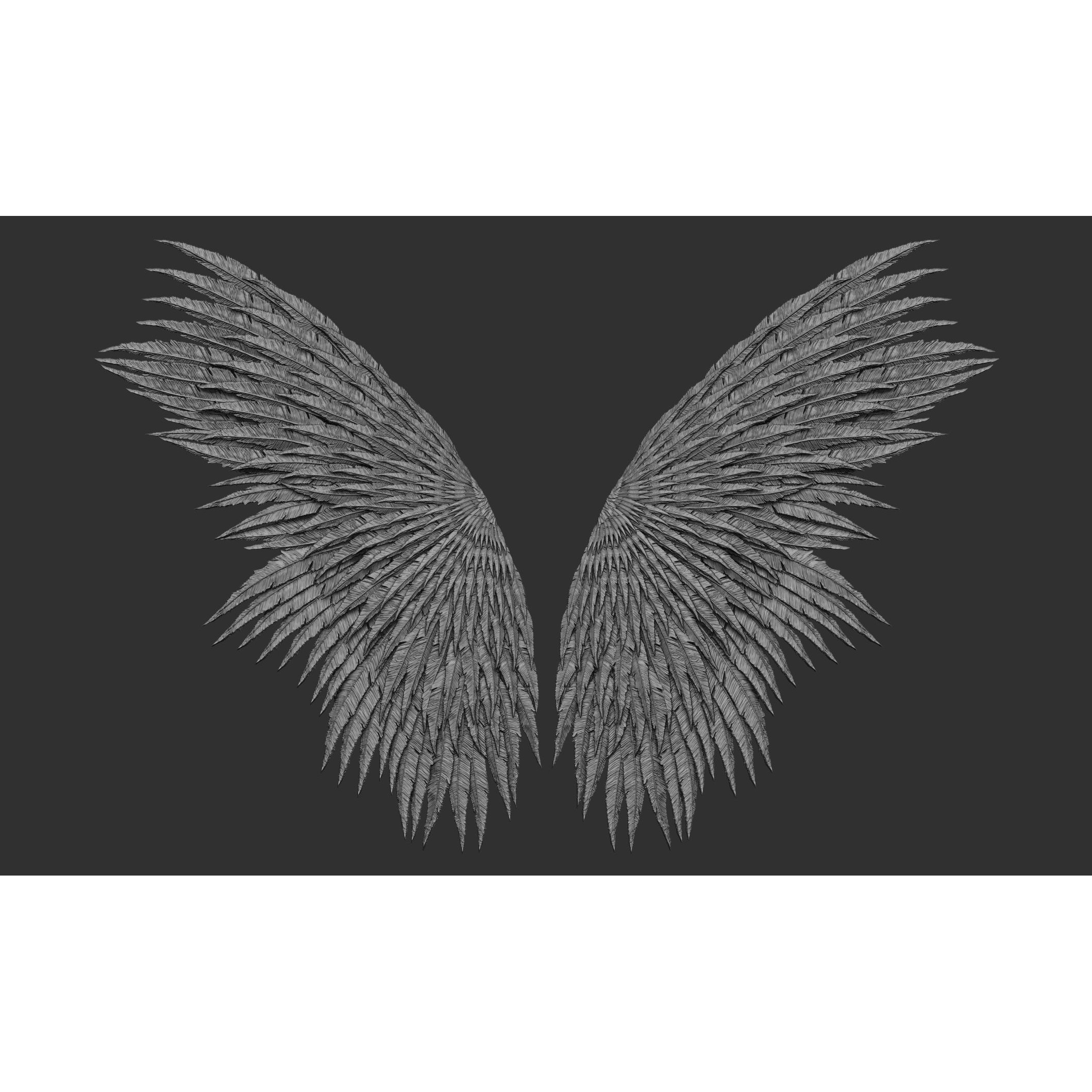 Wings 3D Model – High Poly ZBrush Designs, OBJ, STL Formats - View 6