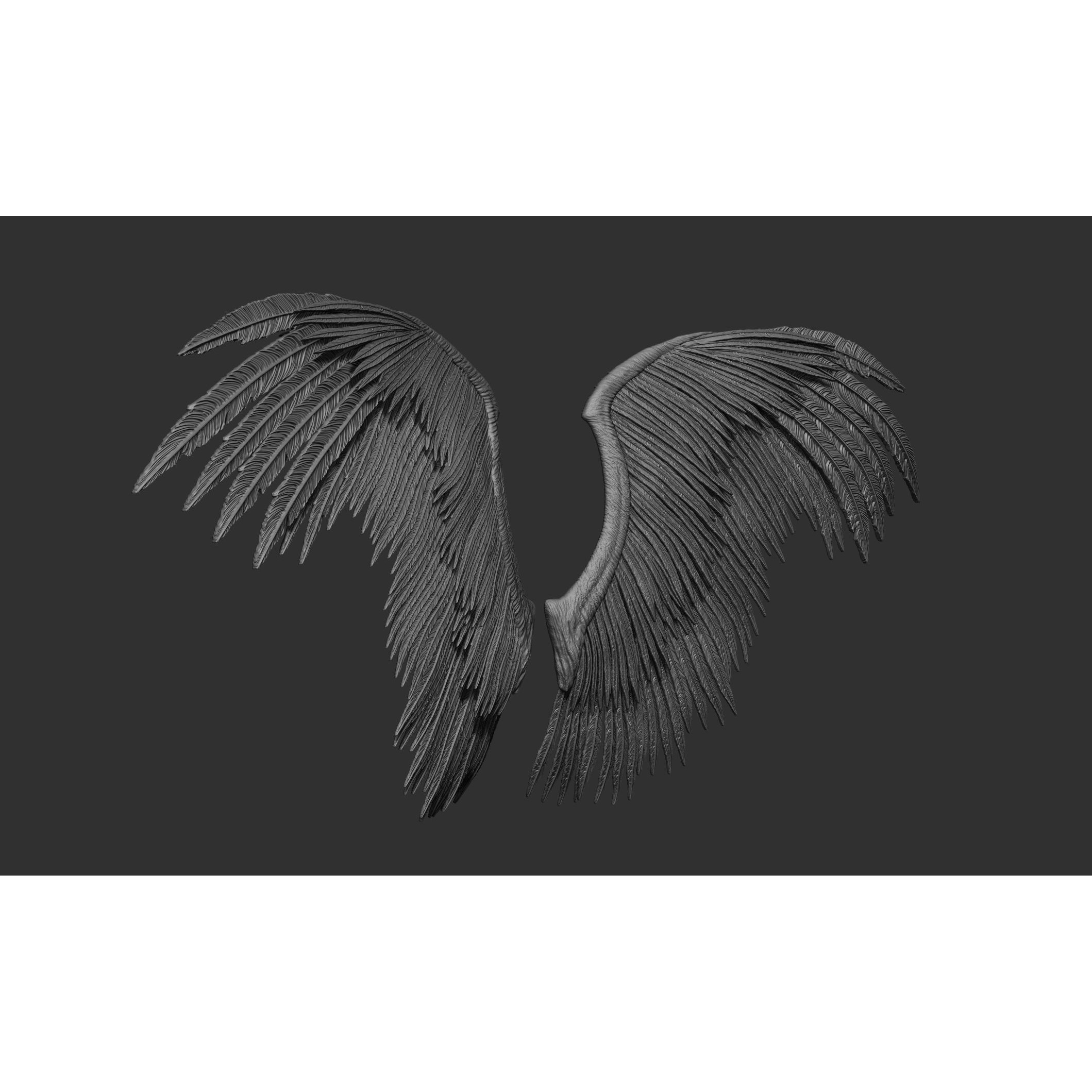 Wings 3D Model – High Poly ZBrush Designs, OBJ, STL Formats - View 64