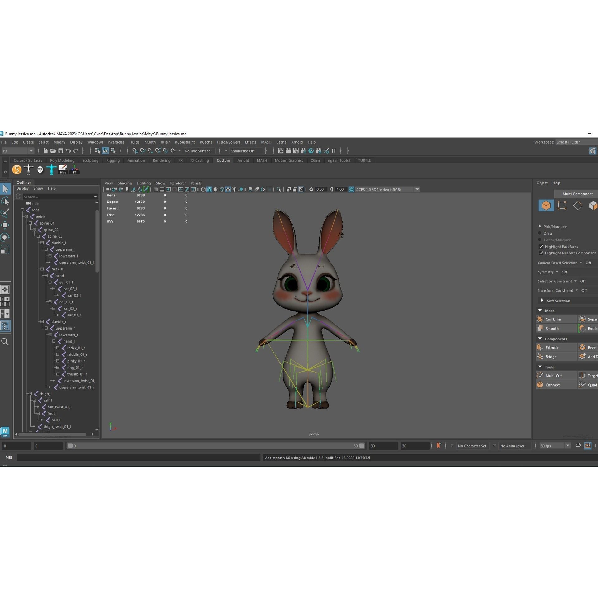 Bunny Jessica 3D Model – Low Poly Game-Ready Character, FBX