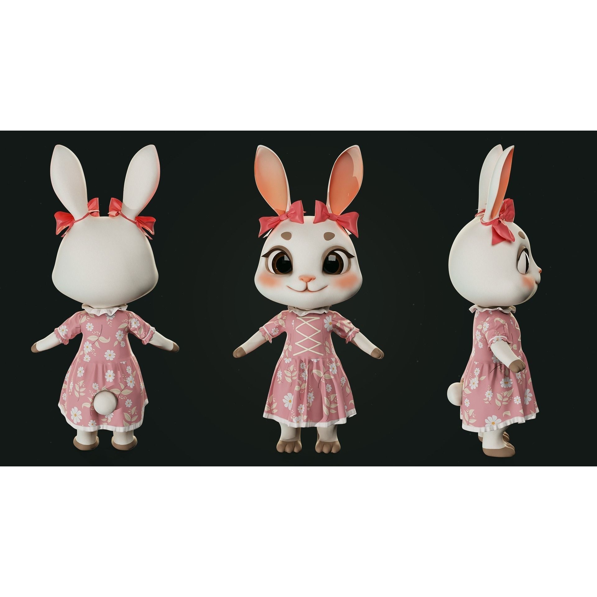 Bunny Jessica 3D Model – Low Poly Game-Ready Character, FBX - View 15
