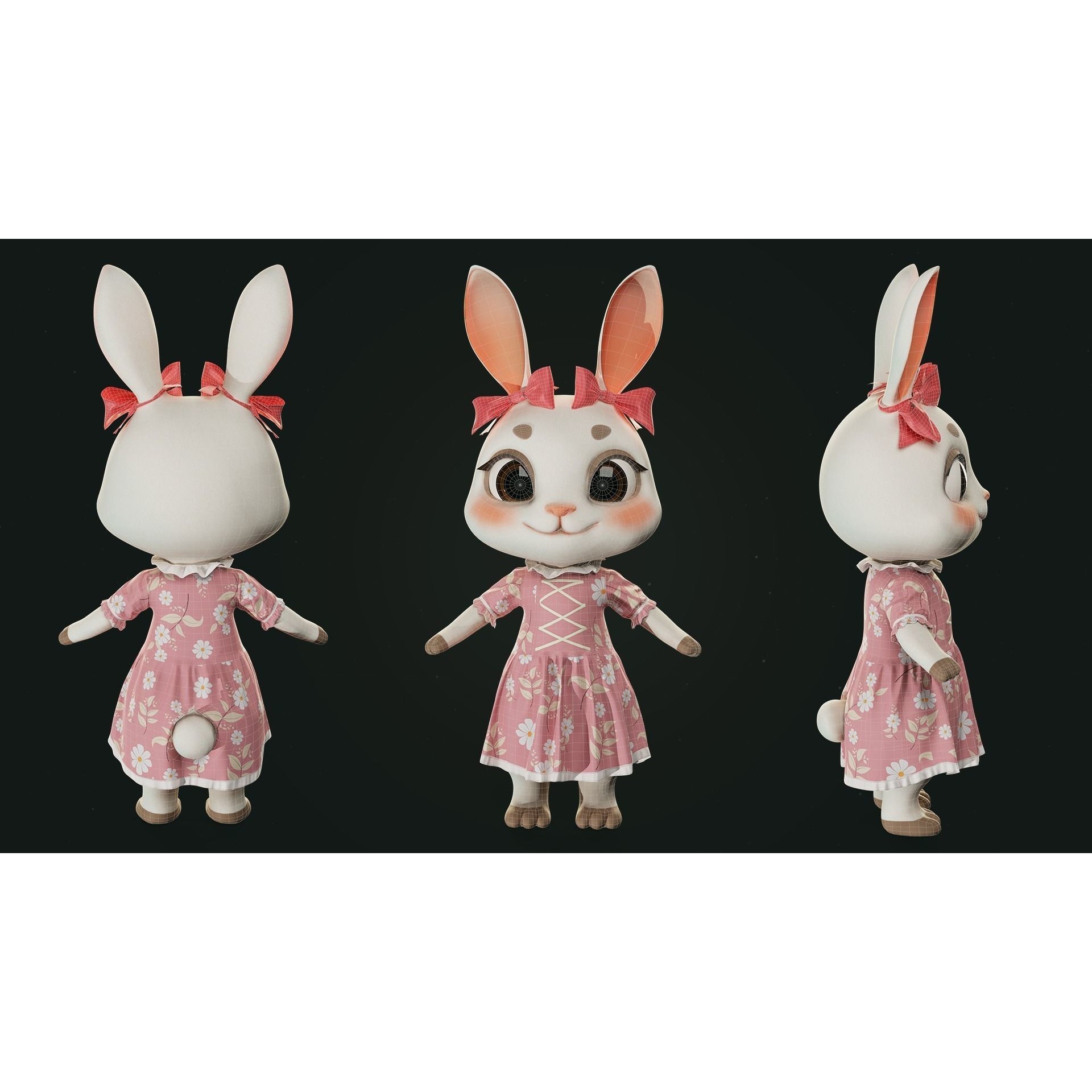 Bunny Jessica 3D Model – Low Poly Game-Ready Character, FBX - View 16
