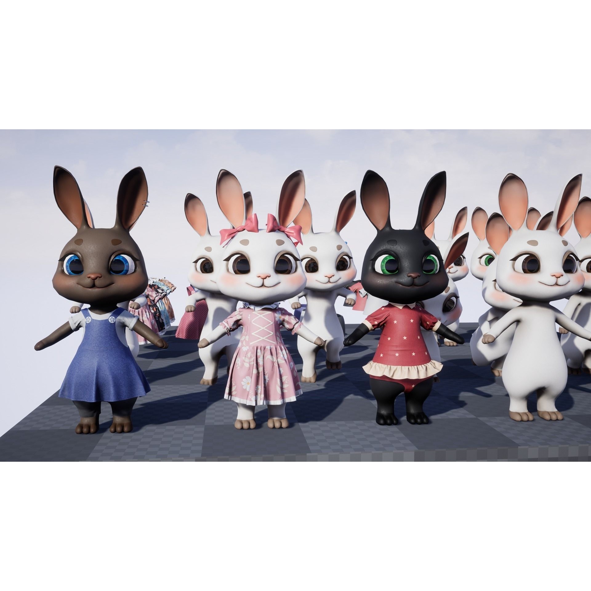 Bunny Jessica 3D Model – Low Poly Game-Ready Character, FBX - View 19