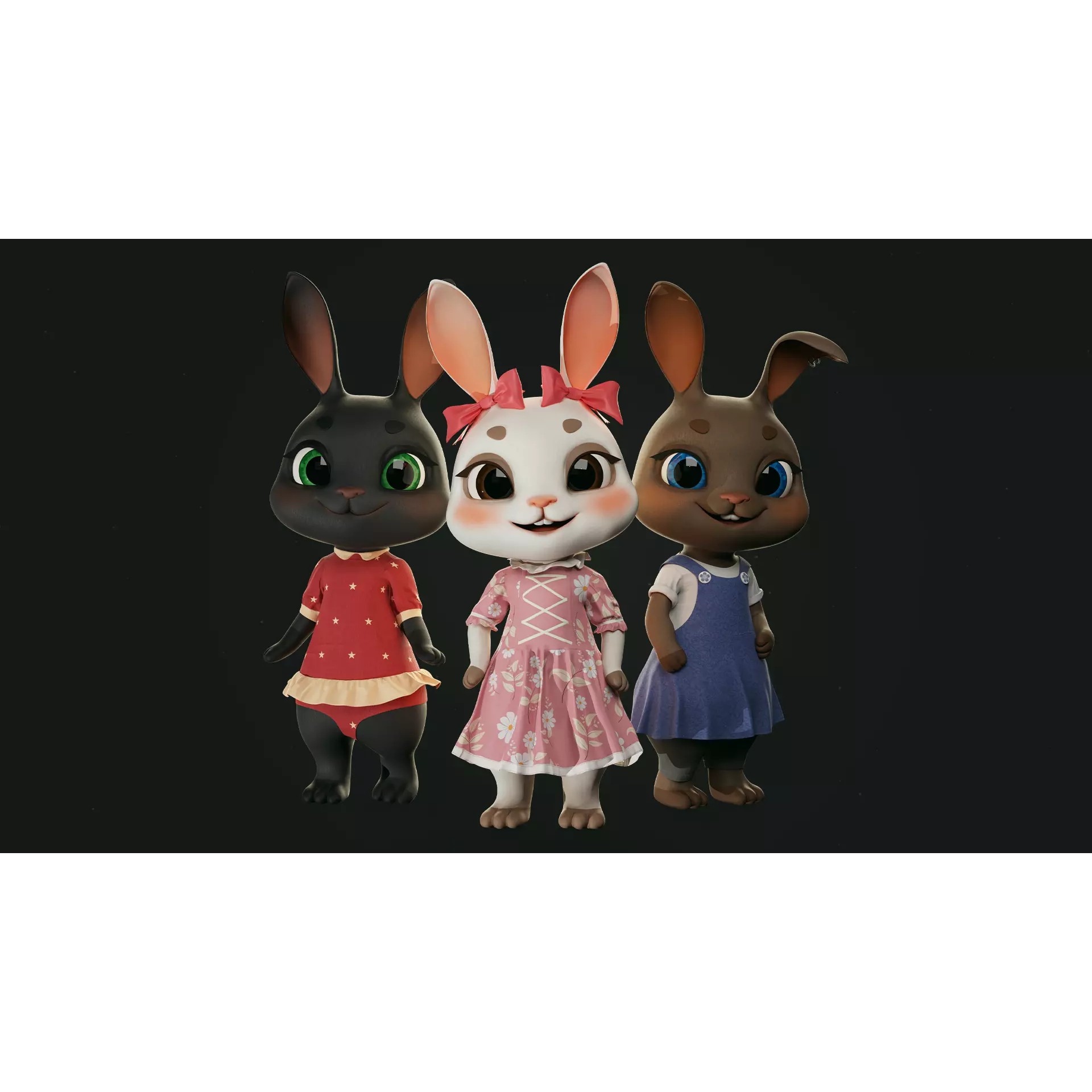 Bunny Jessica 3D Model – Low Poly Game-Ready Character, FBX - View 2