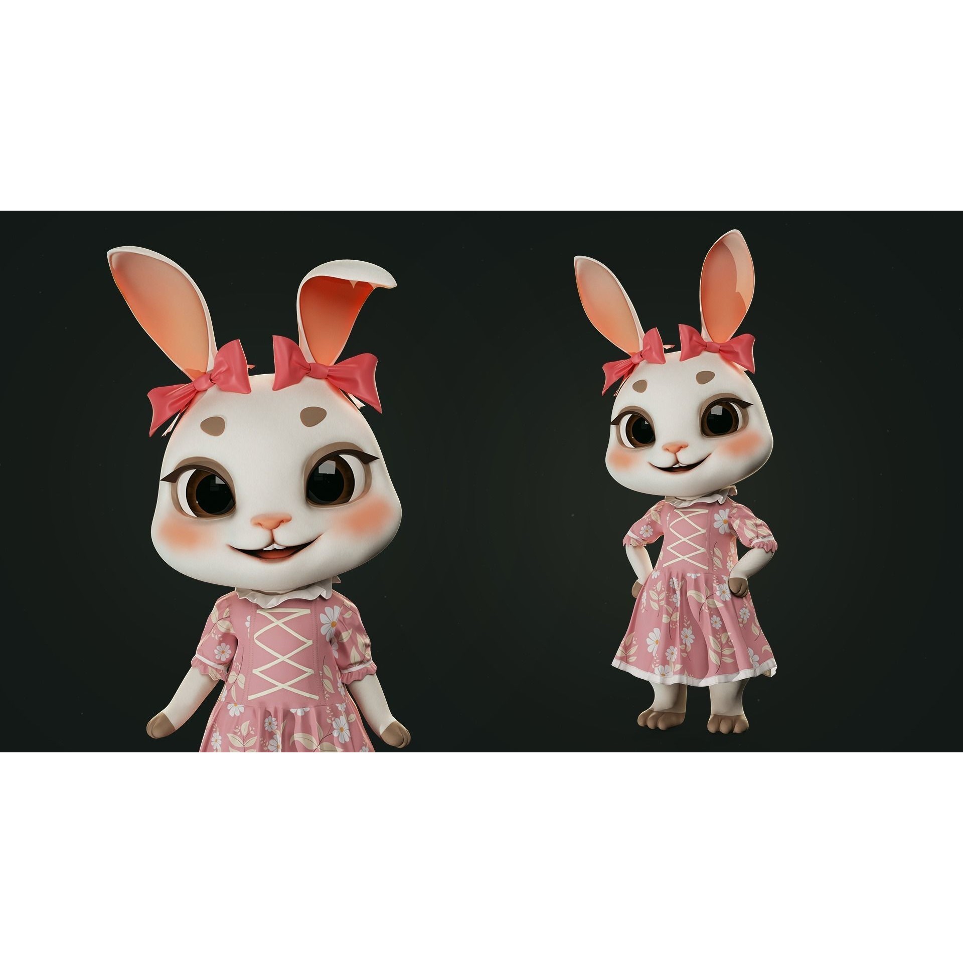 Bunny Jessica 3D Model – Low Poly Game-Ready Character, FBX - View 3