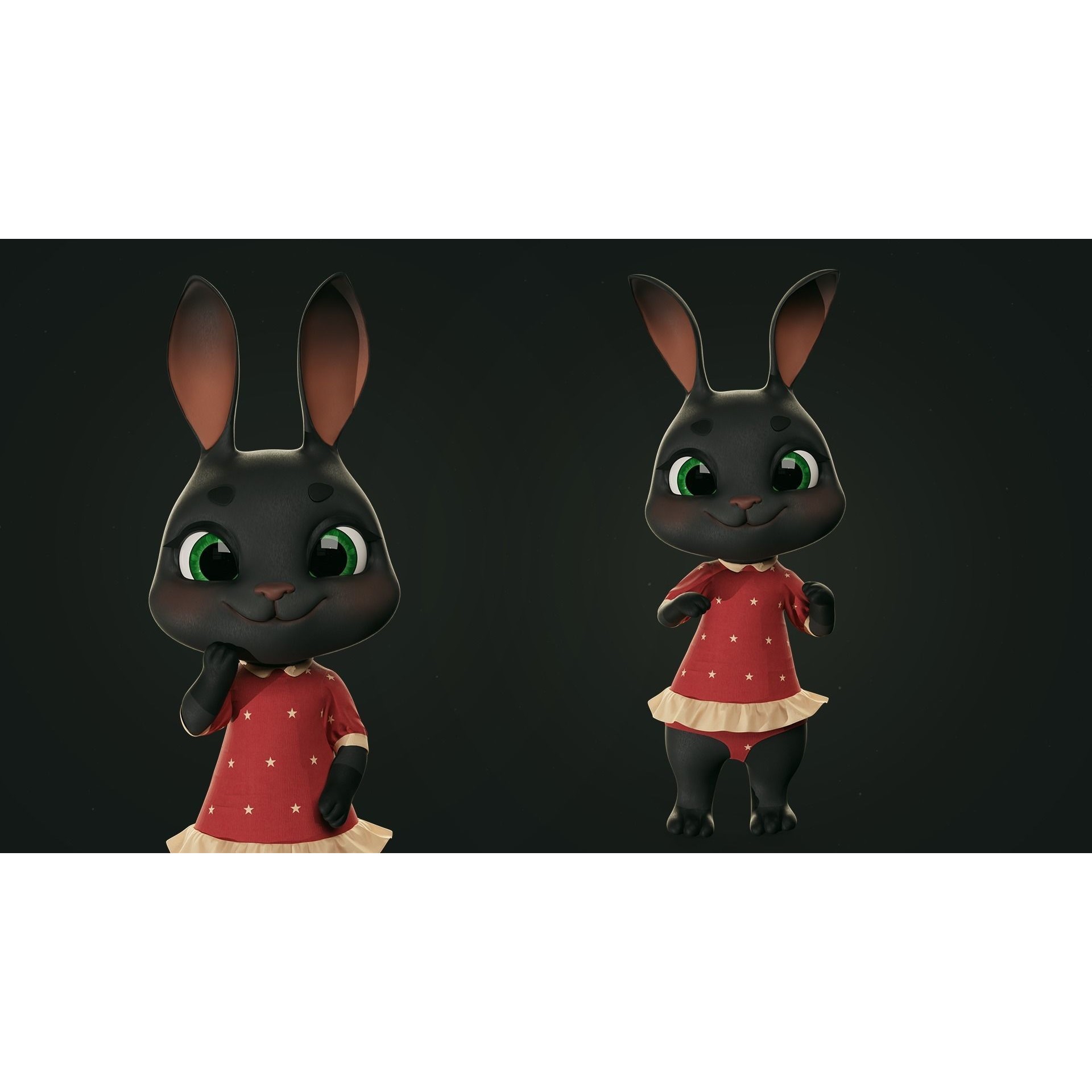 Bunny Jessica 3D Model – Low Poly Game-Ready Character, FBX - View 4