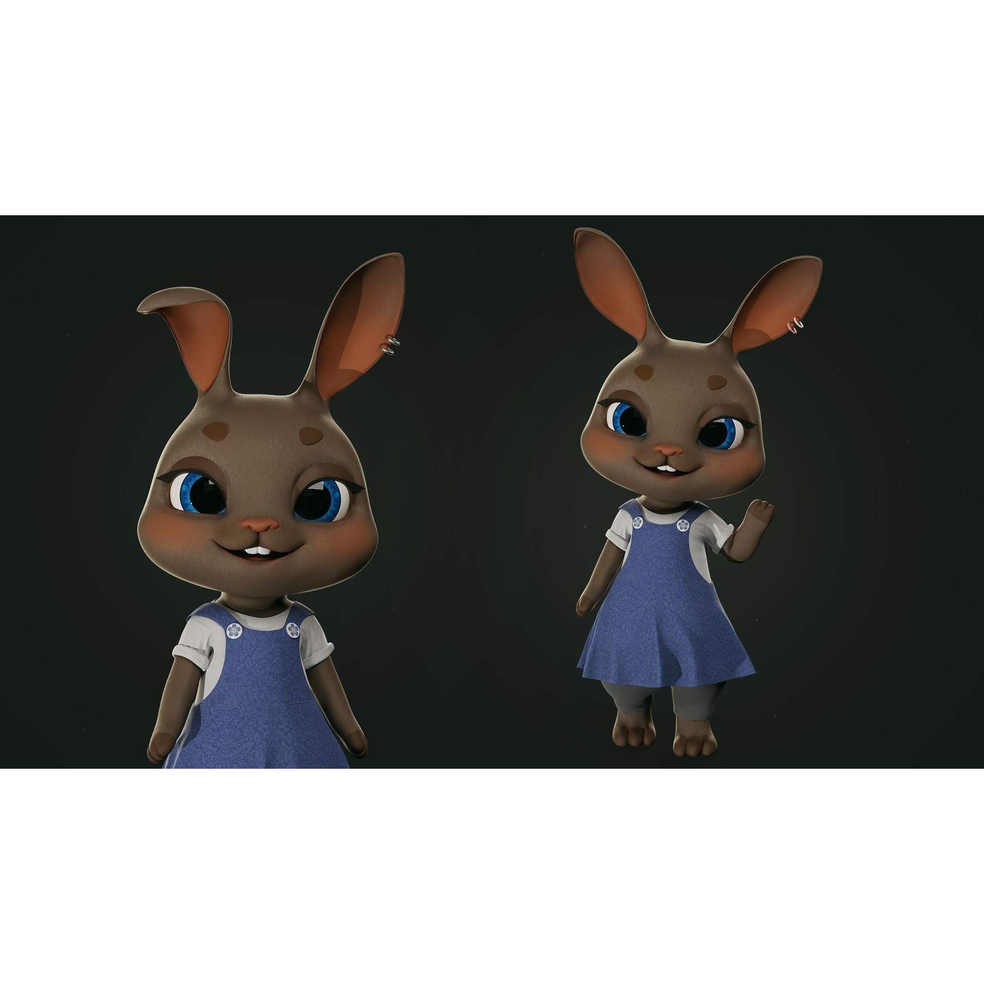 Bunny Jessica 3D Model – Low Poly Game-Ready Character, FBX - View 5