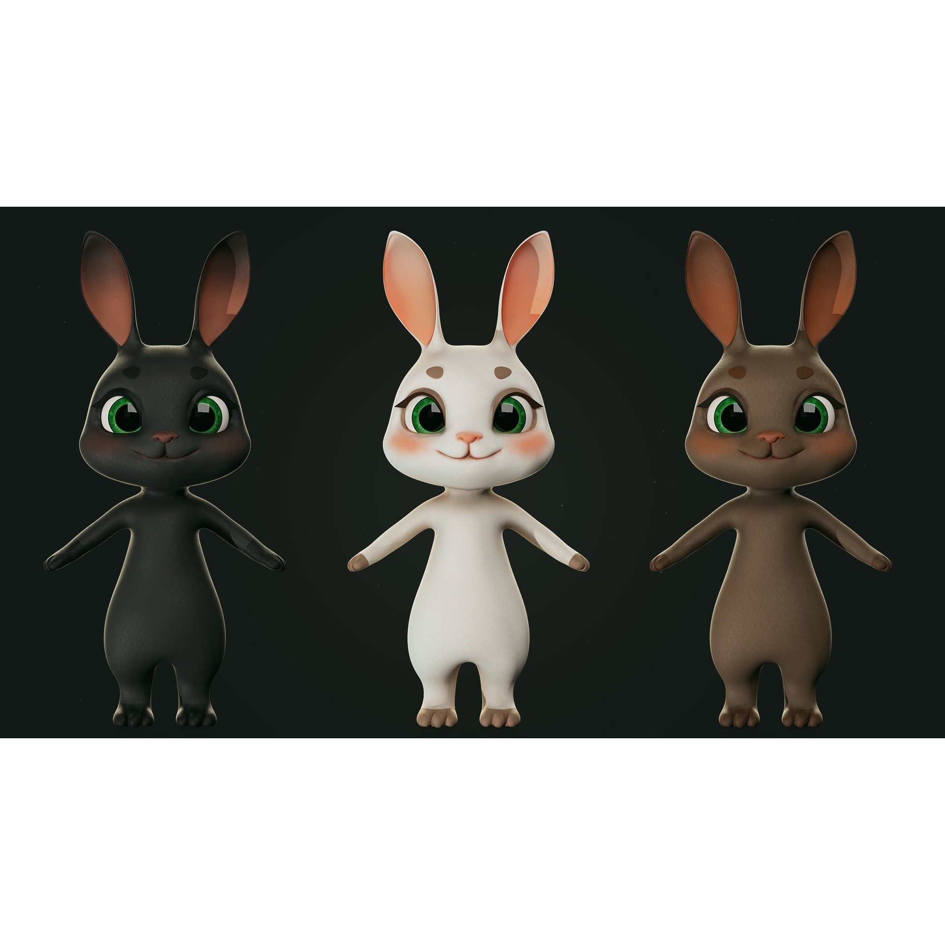 Bunny Jessica 3D Model – Low Poly Game-Ready Character, FBX - View 6