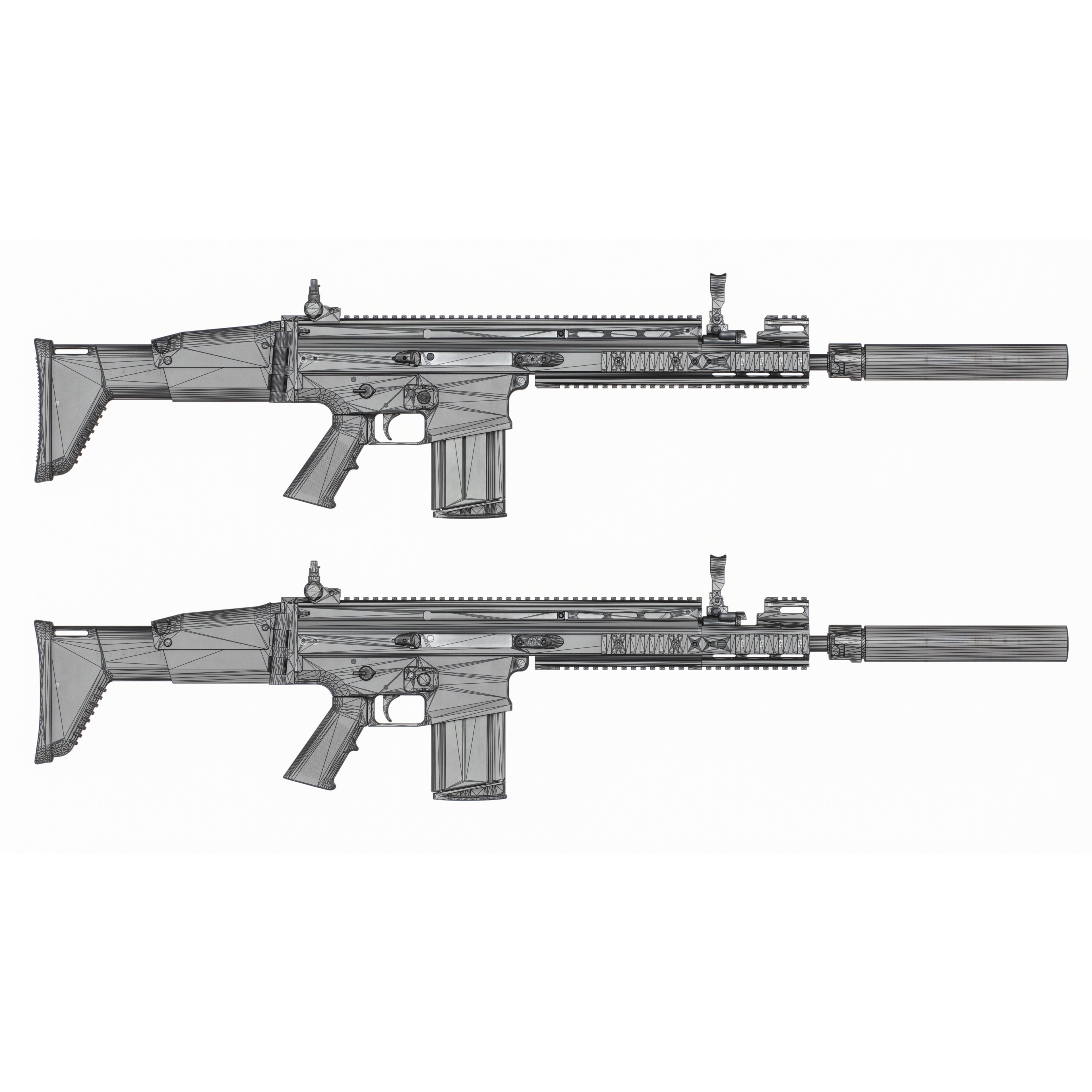 FN SCAR-H MK17 3D Model – Low Poly Game-Ready Rifle, FBX - View 40