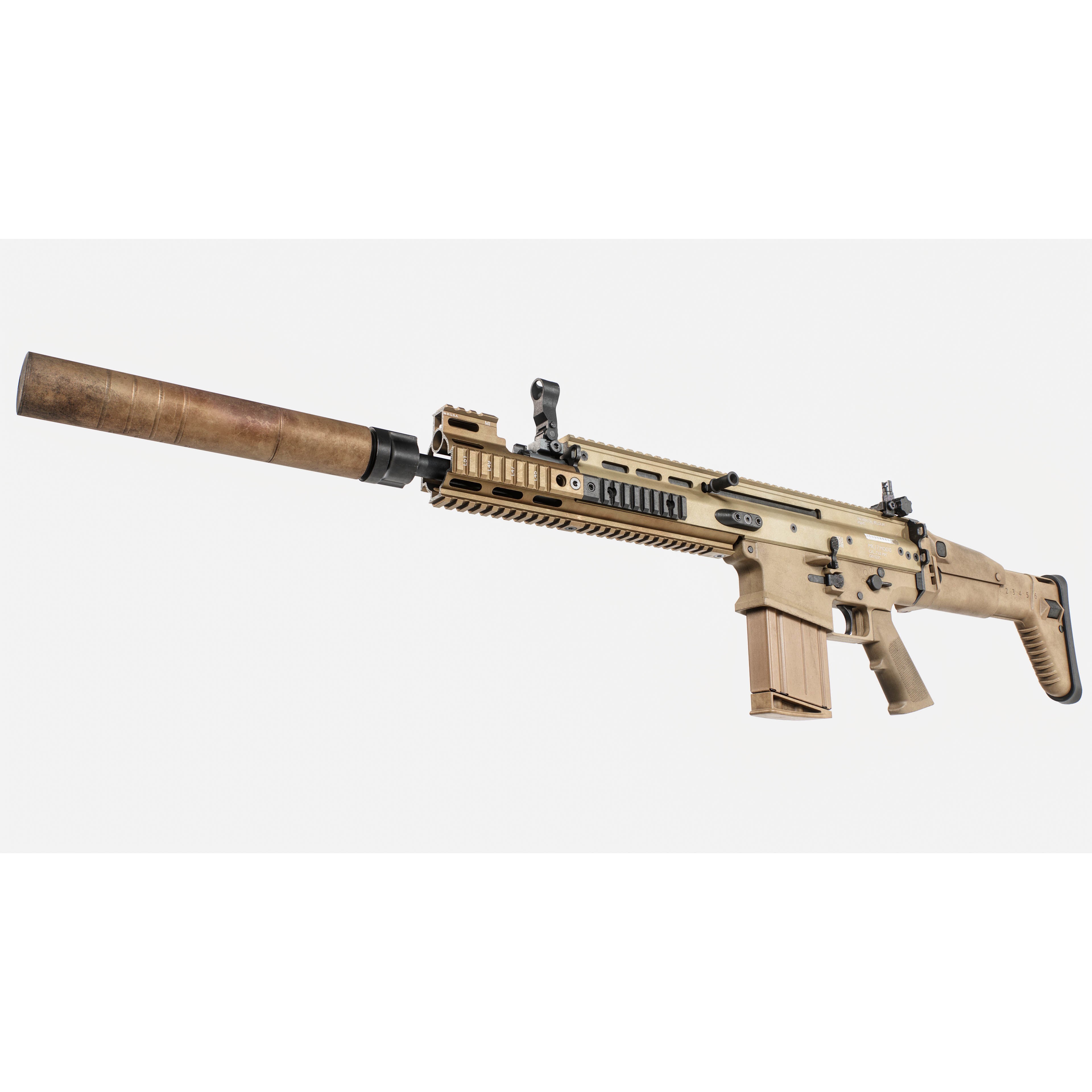 FN SCAR-H MK17 3D Model – Low Poly Game-Ready Rifle, FBX - View 9