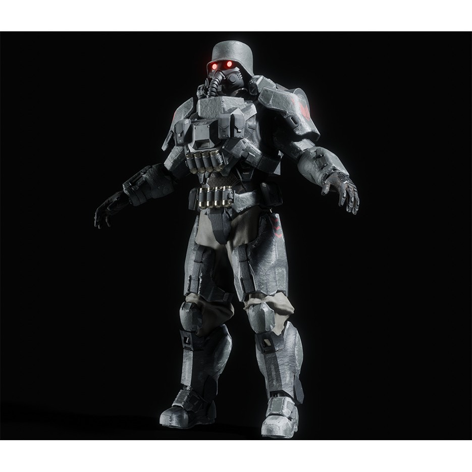 Juggernaut Soldier 3D Model – Heavily Armored Character, Game-Ready FBX - View 10