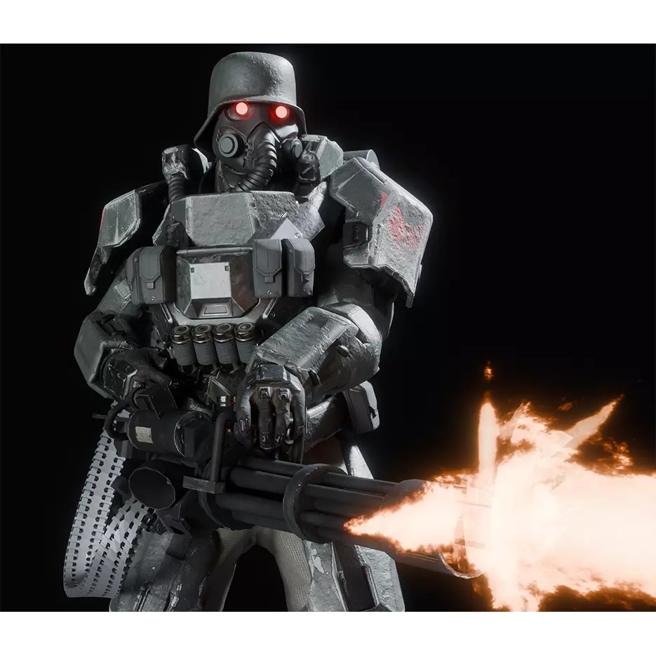 Juggernaut Soldier 3D Model – Heavily Armored Character, Game-Ready FBX - View 2
