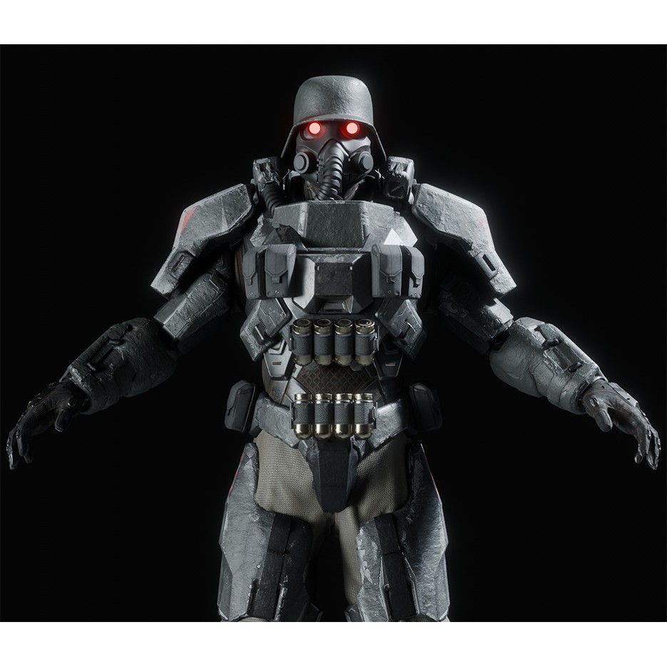 Juggernaut Soldier 3D Model – Heavily Armored Character, Game-Ready FBX - View 4