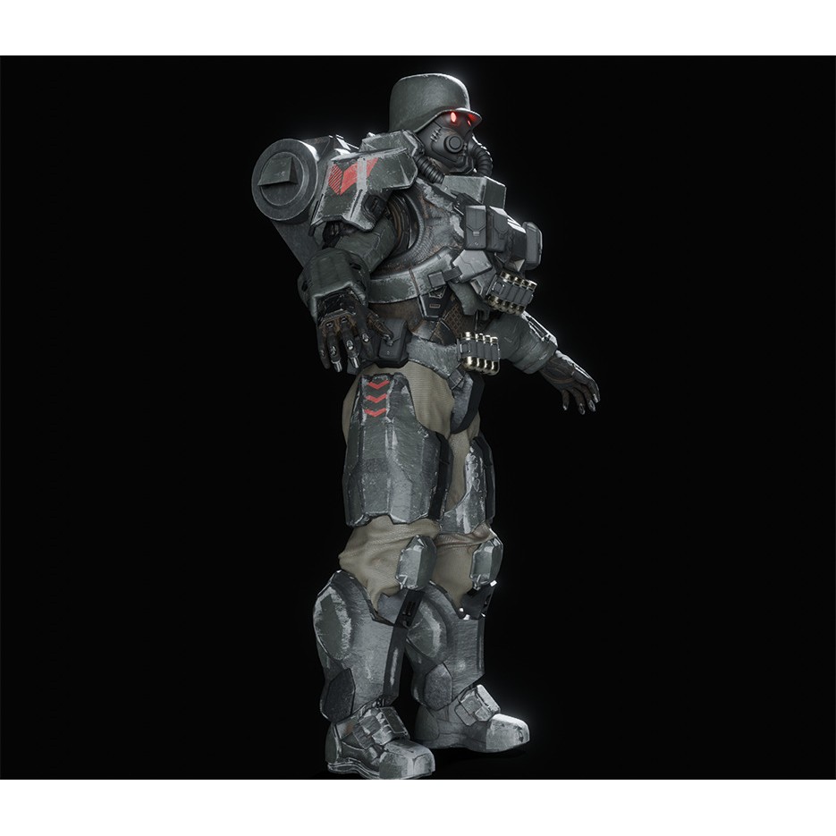 Juggernaut Soldier 3D Model – Heavily Armored Character, Game-Ready FBX - View 7