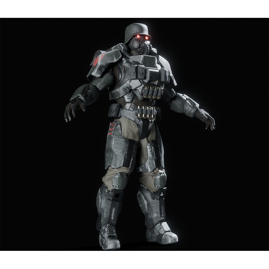 Juggernaut Soldier 3D Model – Heavily Armored Character, Game-Ready FBX - View 8