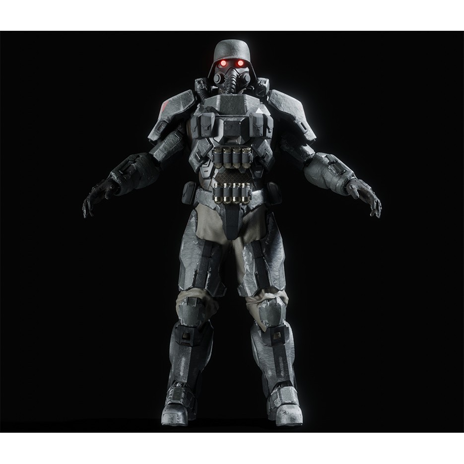 Juggernaut Soldier 3D Model – Heavily Armored Character, Game-Ready FBX - View 9
