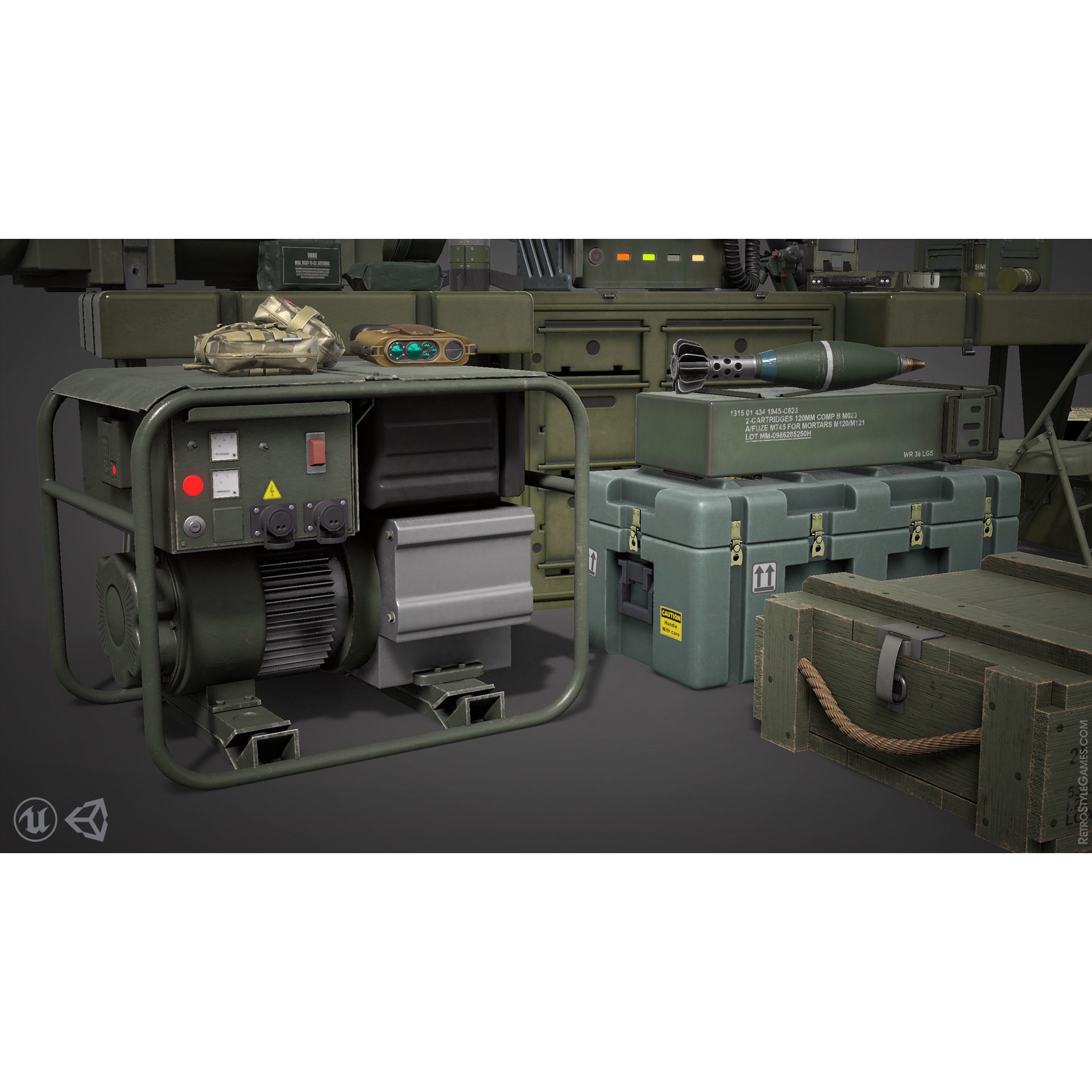 Defense Line 3D Model – Low Poly Military Asset Pack, FBX - View 7