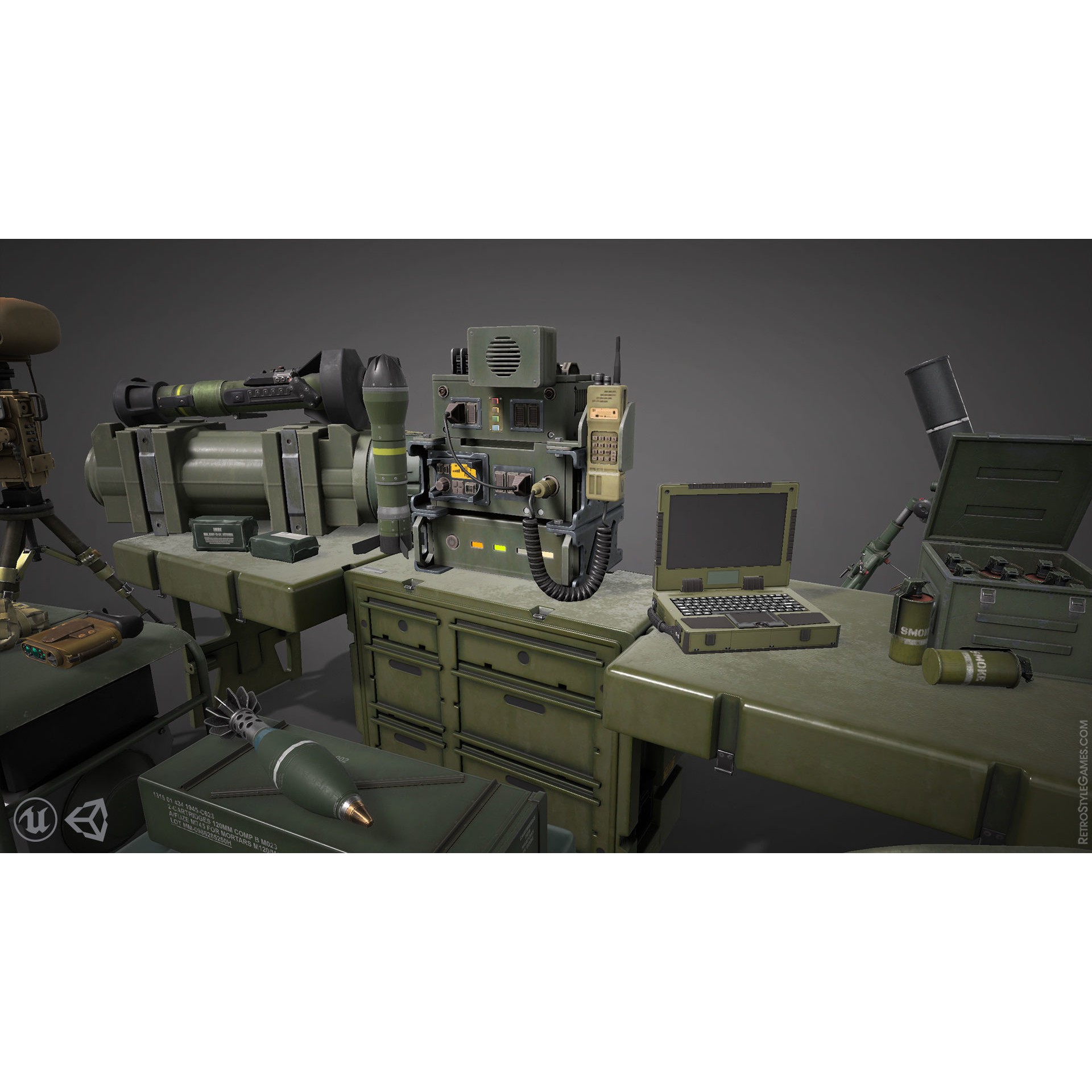 Defense Line 3D Model – Low Poly Military Asset Pack, FBX - View 8