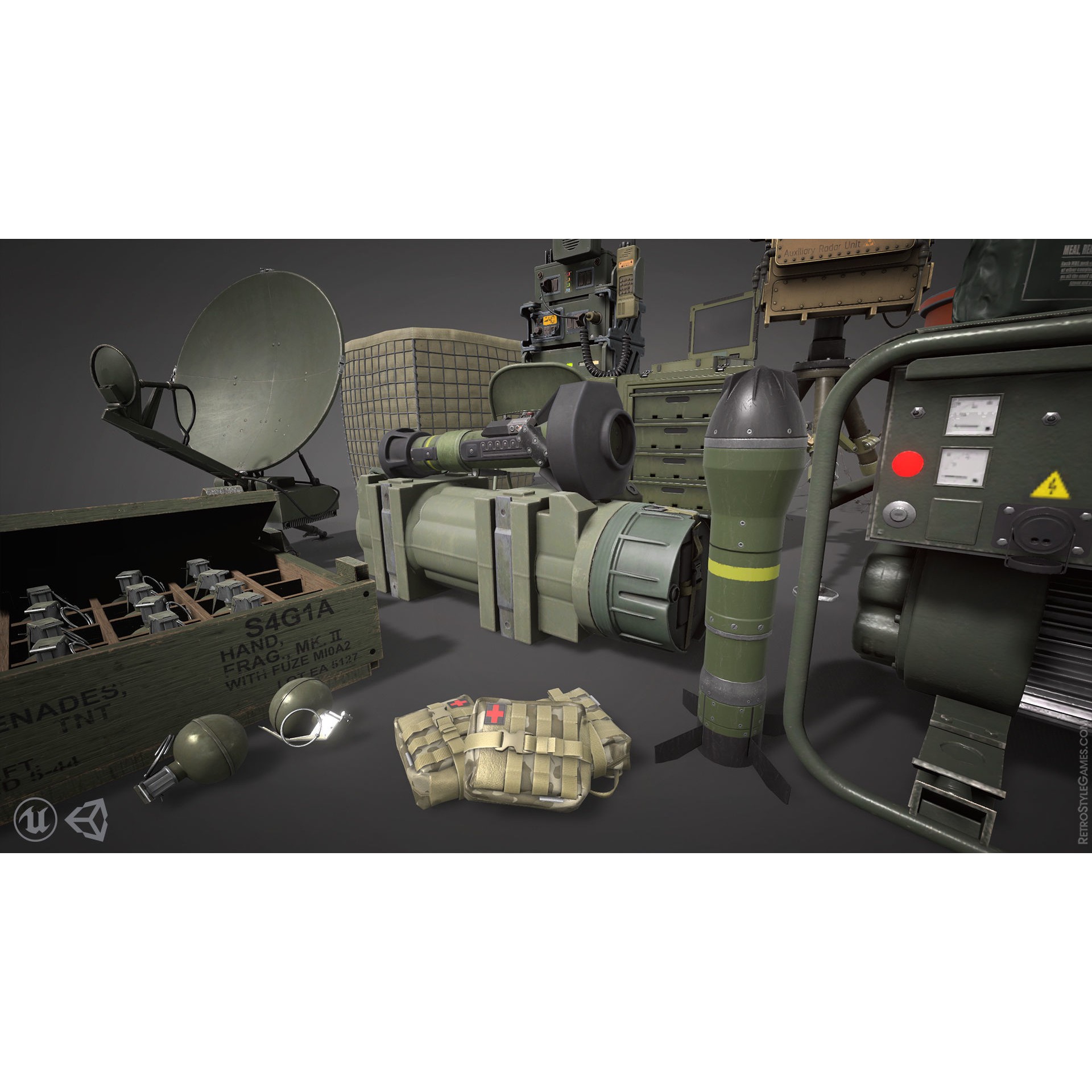 Defense Line 3D Model – Low Poly Military Asset Pack, FBX - View 9