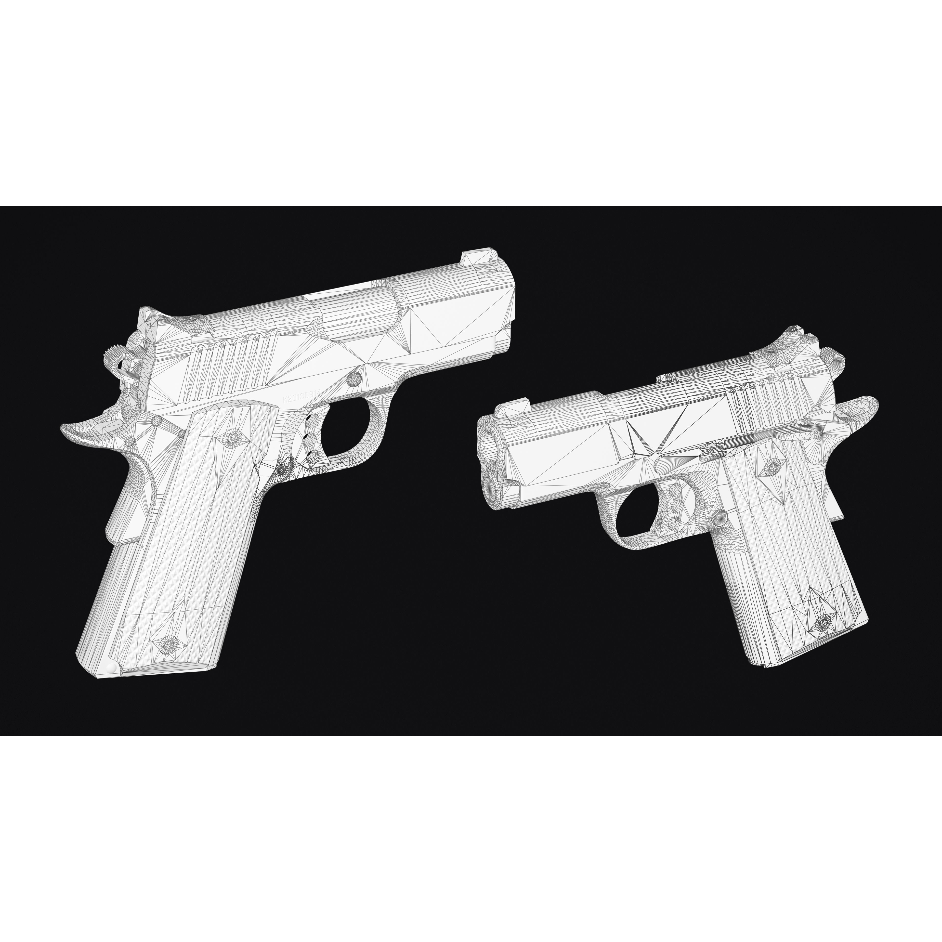 1911 Pistol 3D Model – Low Poly Game Asset, FBX & OBJ Formats