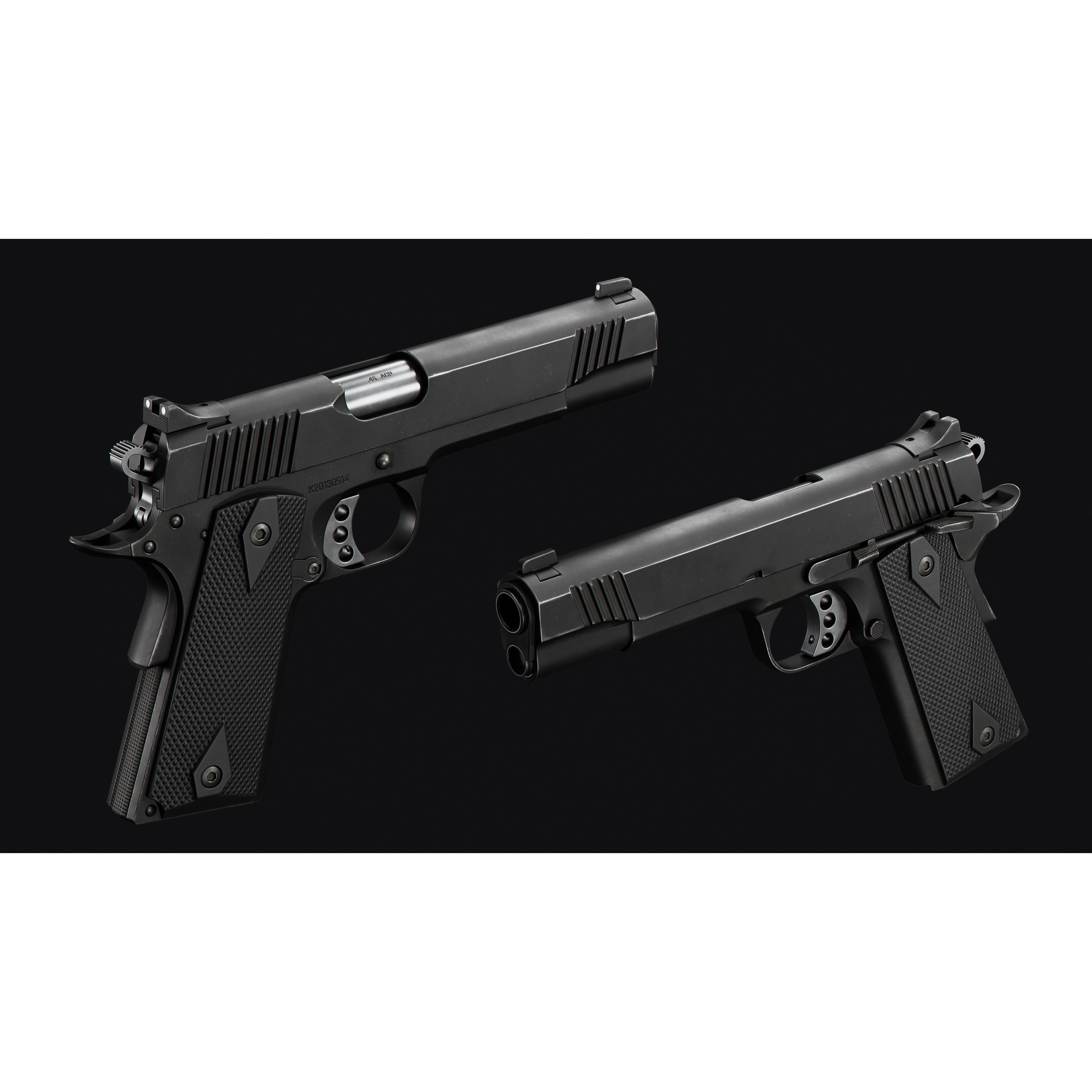 1911 Pistol 3D Model – Low Poly Game Asset, FBX & OBJ Formats - View 5