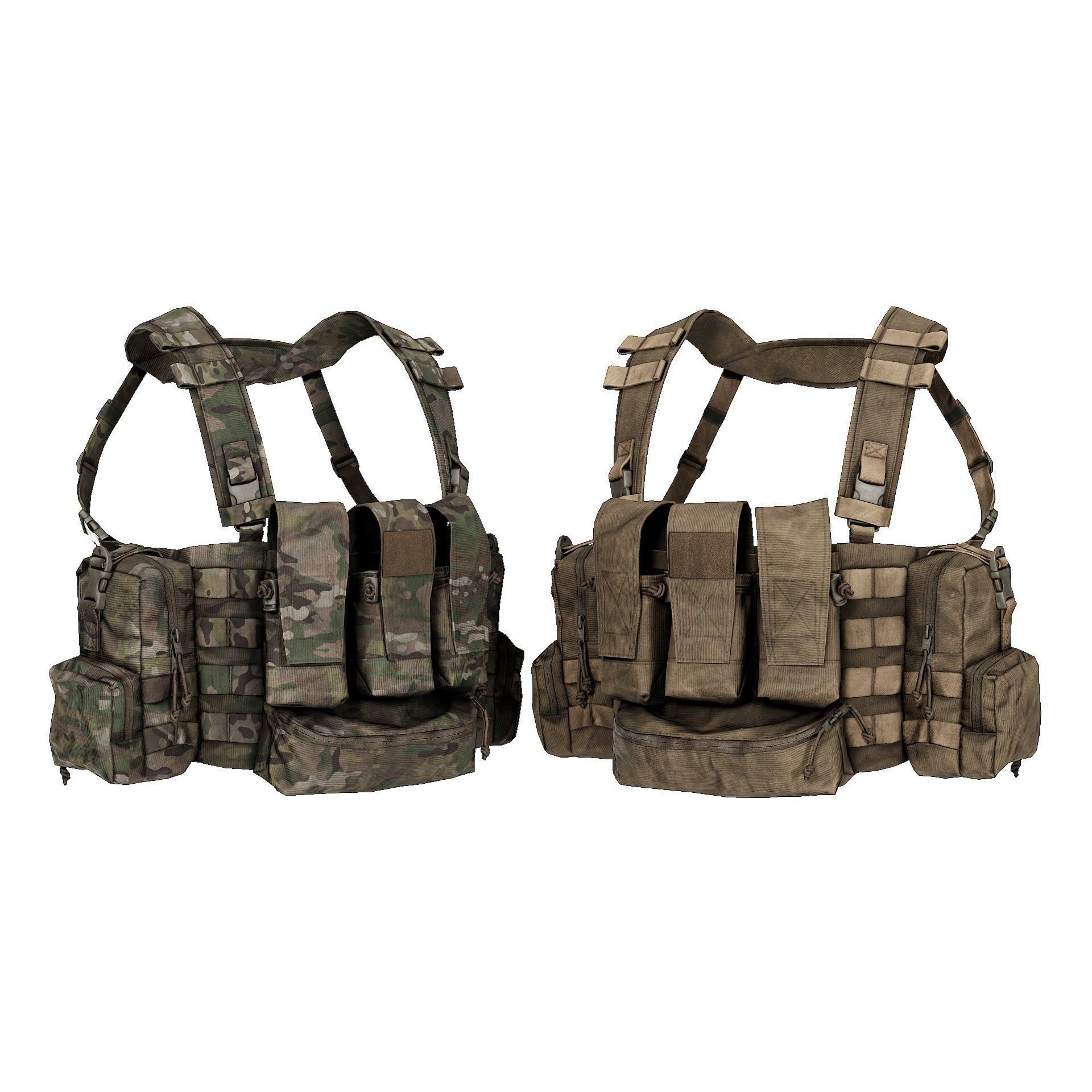 PLATATAC Peacekeeper Mk5 Chest Rig 3D Model – Low Poly Military Asset, FBX - View 4