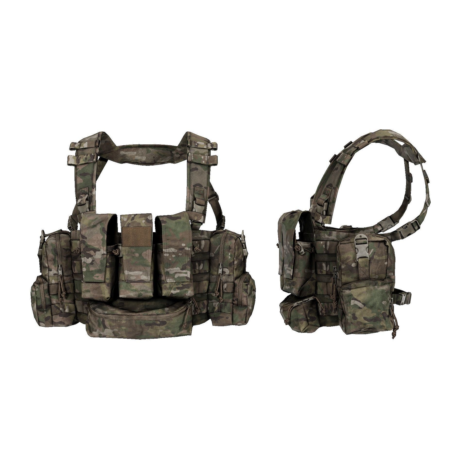 PLATATAC Peacekeeper Mk5 Chest Rig 3D Model – Low Poly Military Asset, FBX - View 5