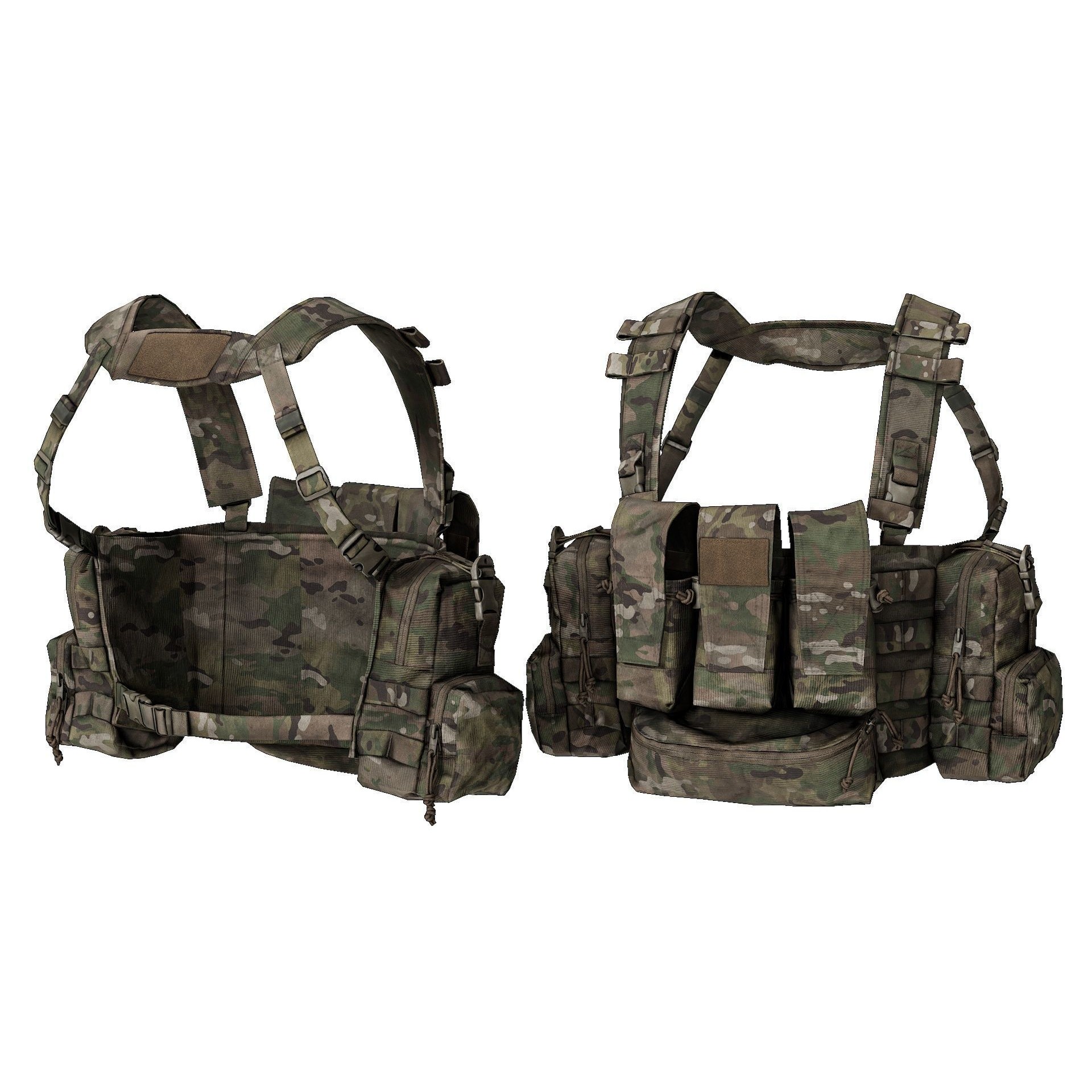 PLATATAC Peacekeeper Mk5 Chest Rig 3D Model – Low Poly Military Asset, FBX - View 6
