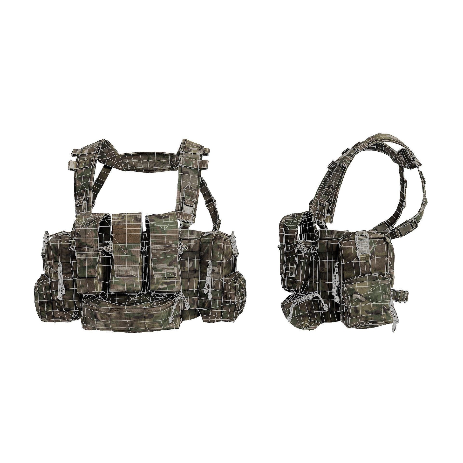 PLATATAC Peacekeeper Mk5 Chest Rig 3D Model – Low Poly Military Asset, FBX - View 7