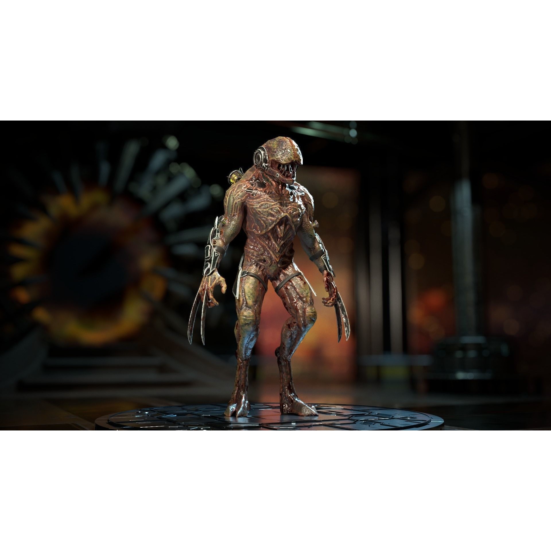 Biochemical Monster 3D Model – Low Poly Rigged Character with PBR Textures - View 13