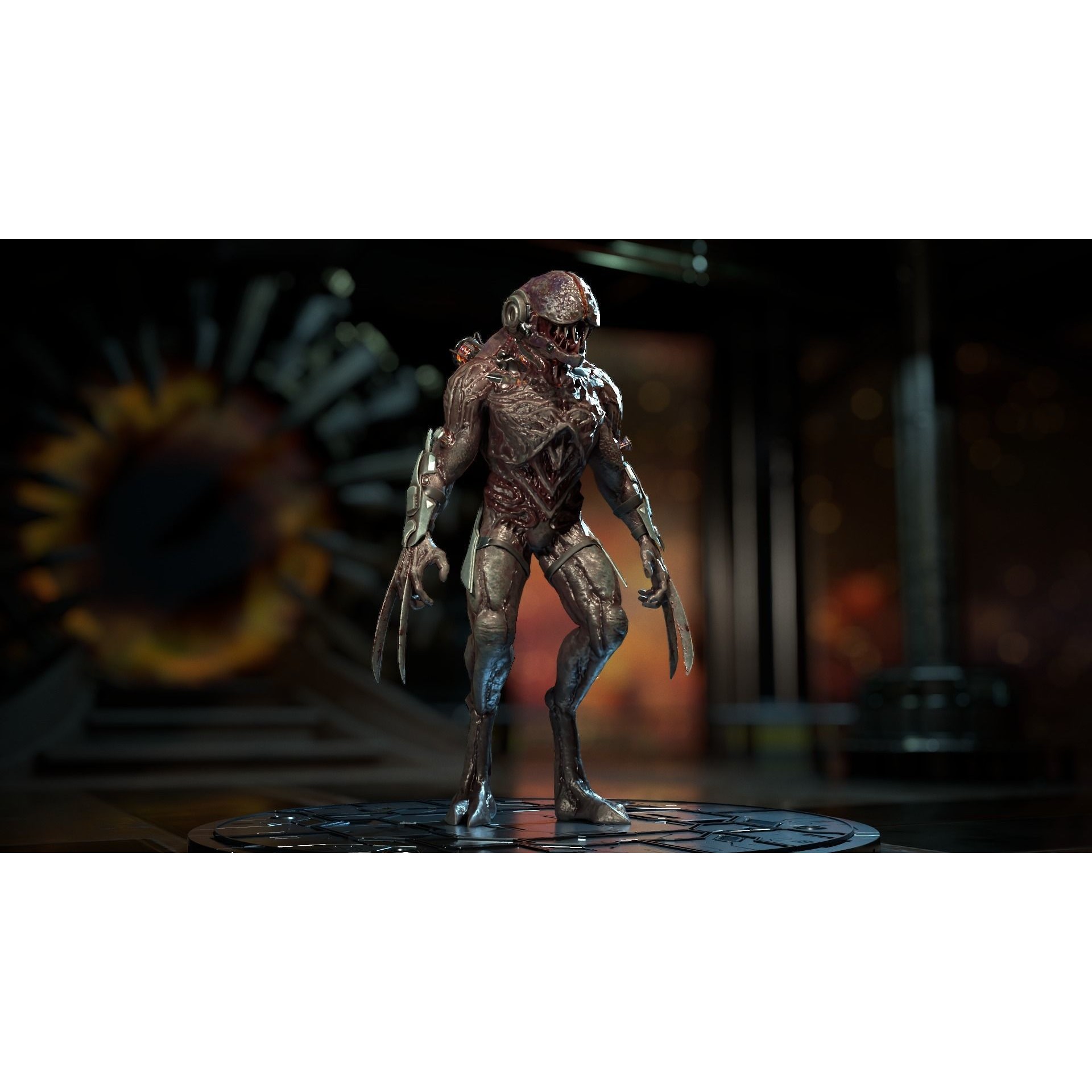 Biochemical Monster 3D Model – Low Poly Rigged Character with PBR Textures - View 14