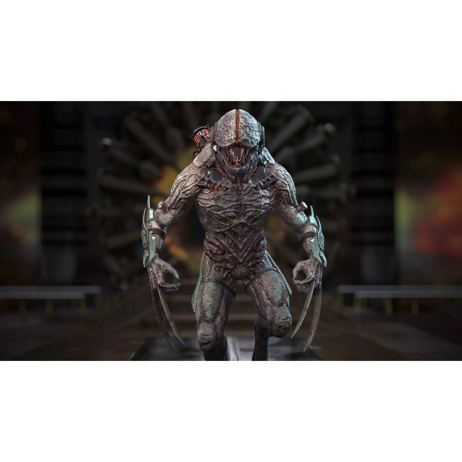 Biochemical Monster 3D Model – Low Poly Rigged Character with PBR Textures - View 2