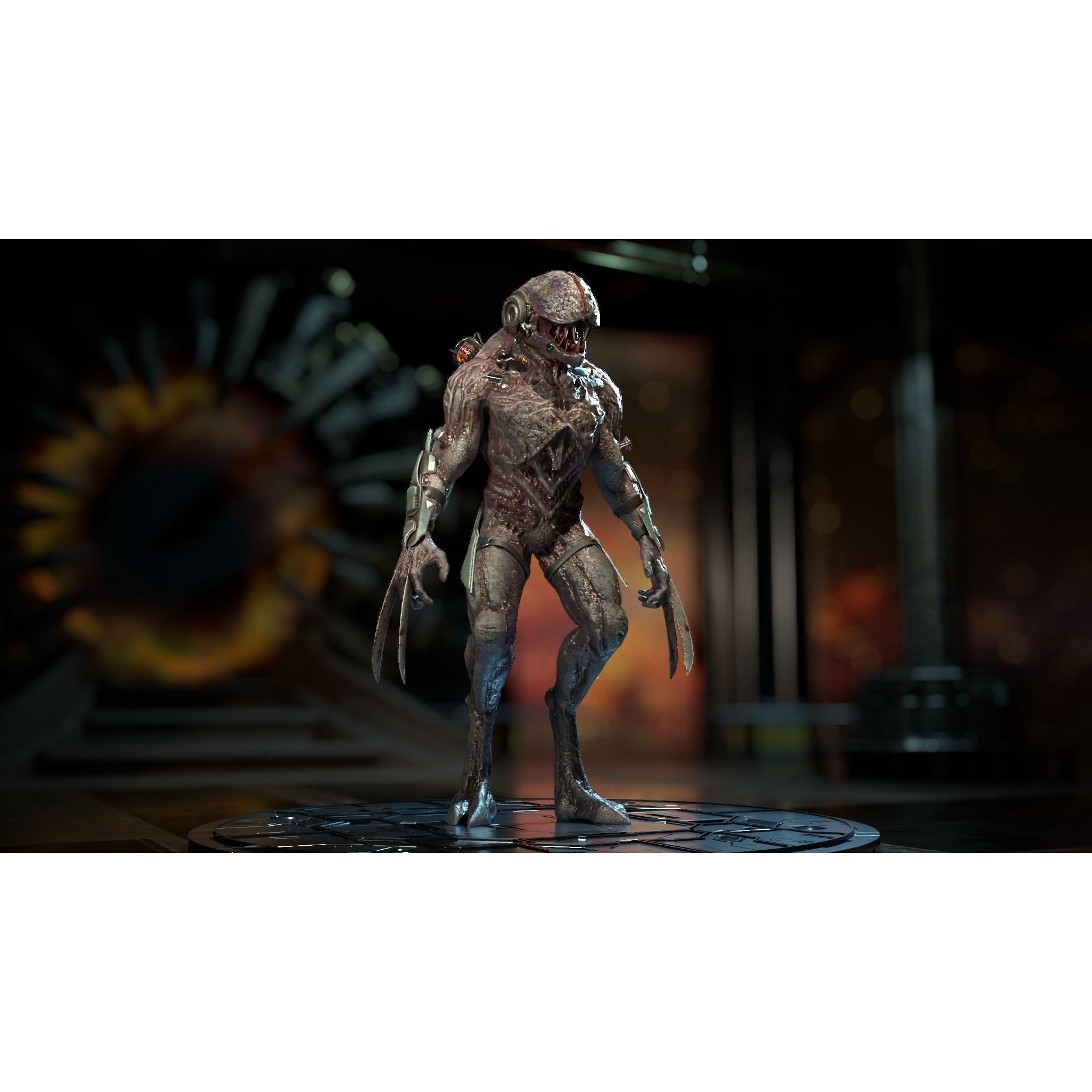 Biochemical Monster 3D Model – Low Poly Rigged Character with PBR Textures - View 6
