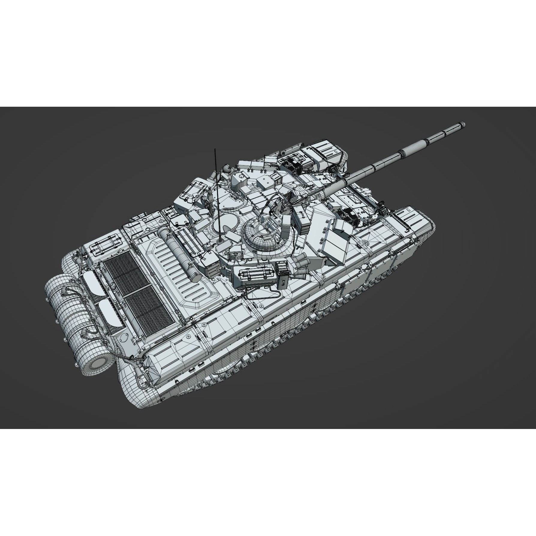 T-90A Tank 3D Model – High Poly Game Asset, PBR Textures, FBX