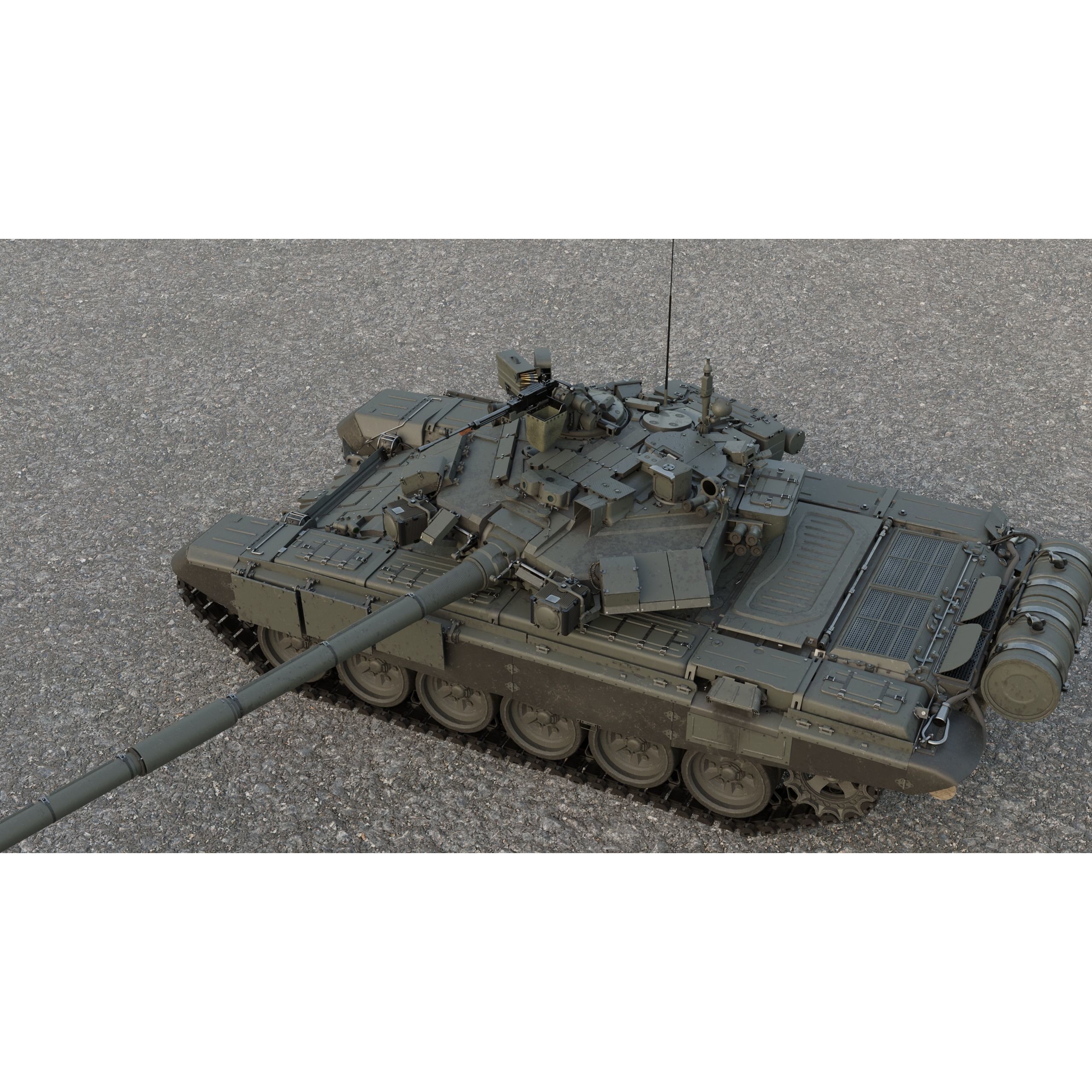 T-90A Tank 3D Model – High Poly Game Asset, PBR Textures, FBX - View 10