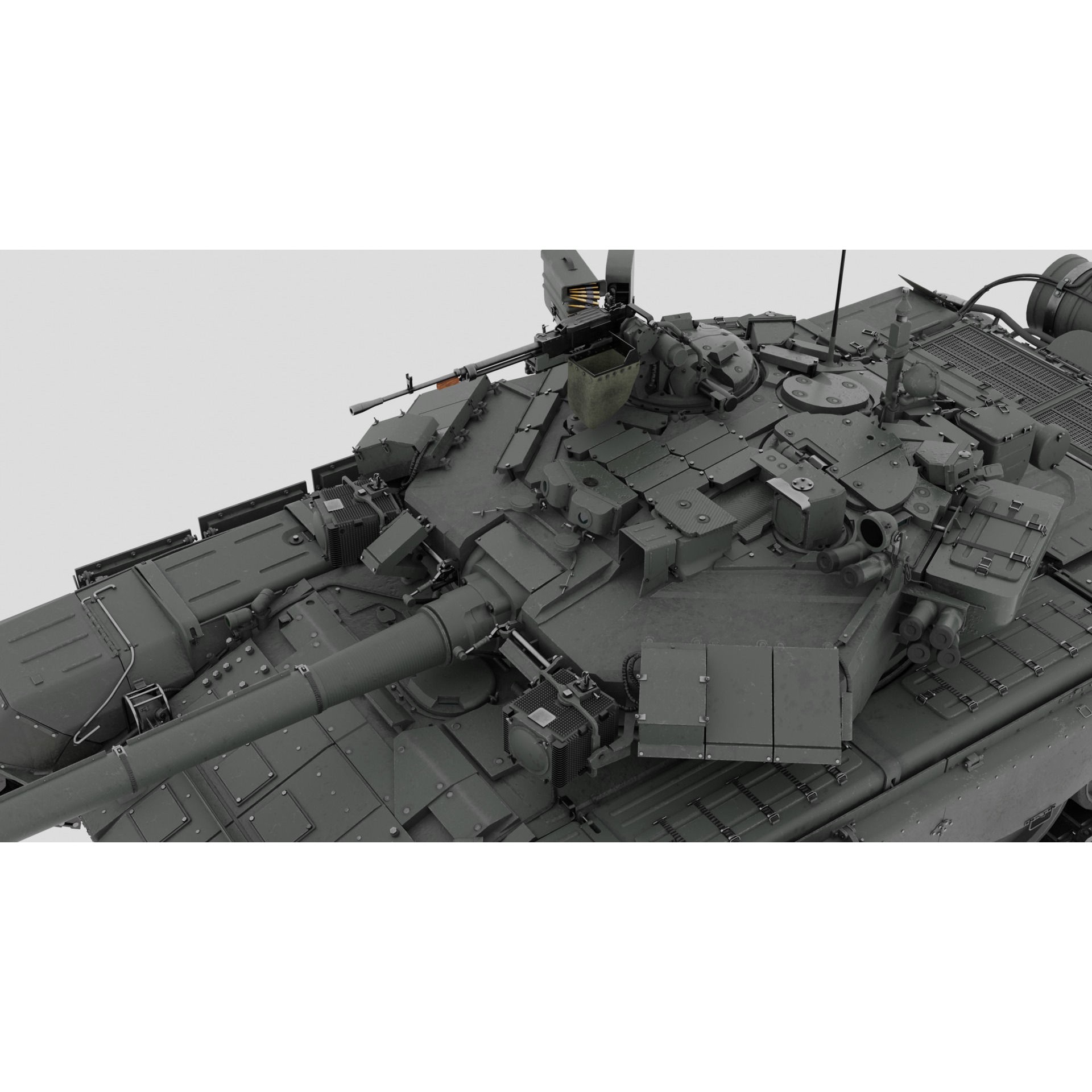 T-90A Tank 3D Model – High Poly Game Asset, PBR Textures, FBX - View 11