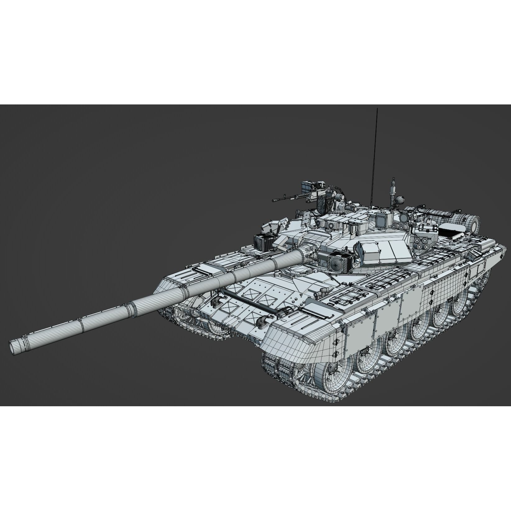 T-90A Tank 3D Model – High Poly Game Asset, PBR Textures, FBX - View 12