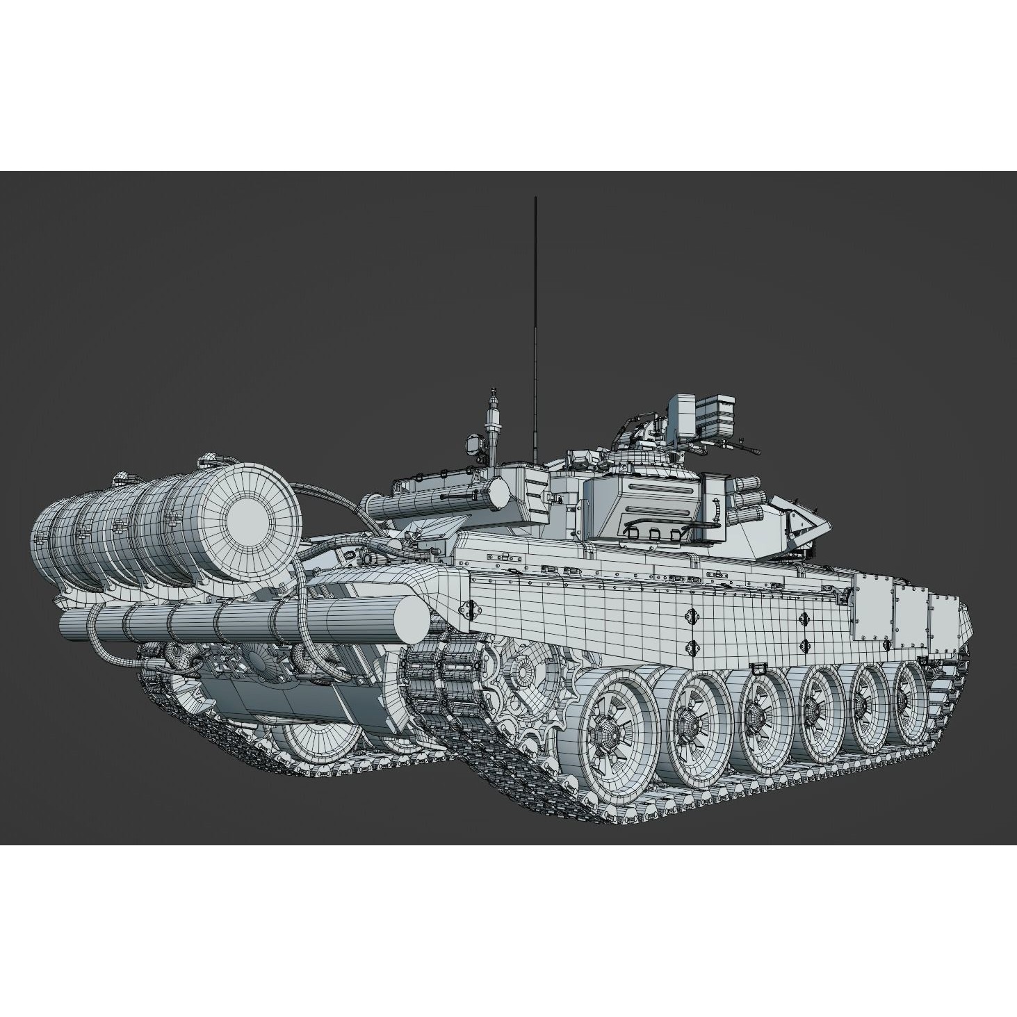 T-90A Tank 3D Model – High Poly Game Asset, PBR Textures, FBX - View 13