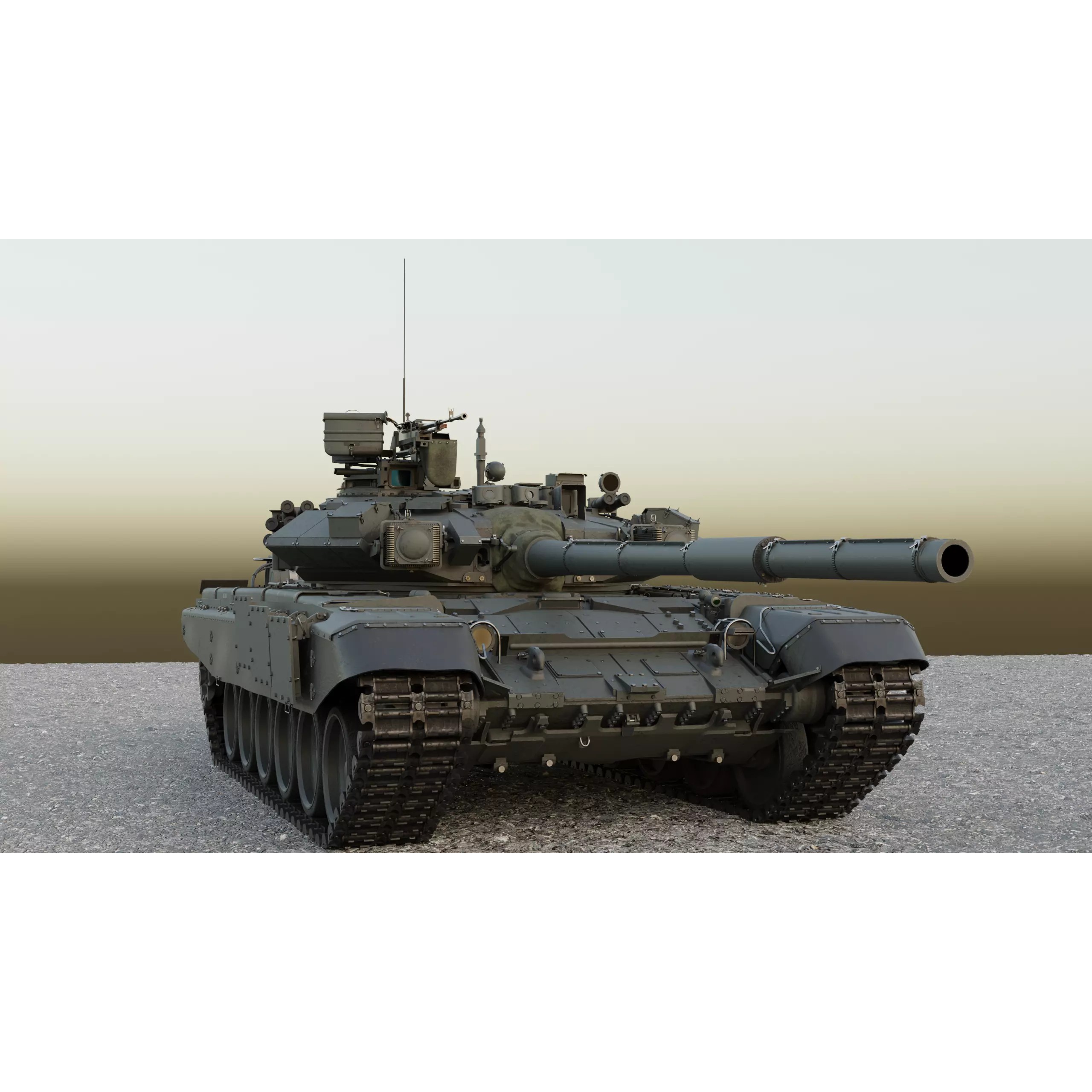 T-90A Tank 3D Model – High Poly Game Asset, PBR Textures, FBX - View 2